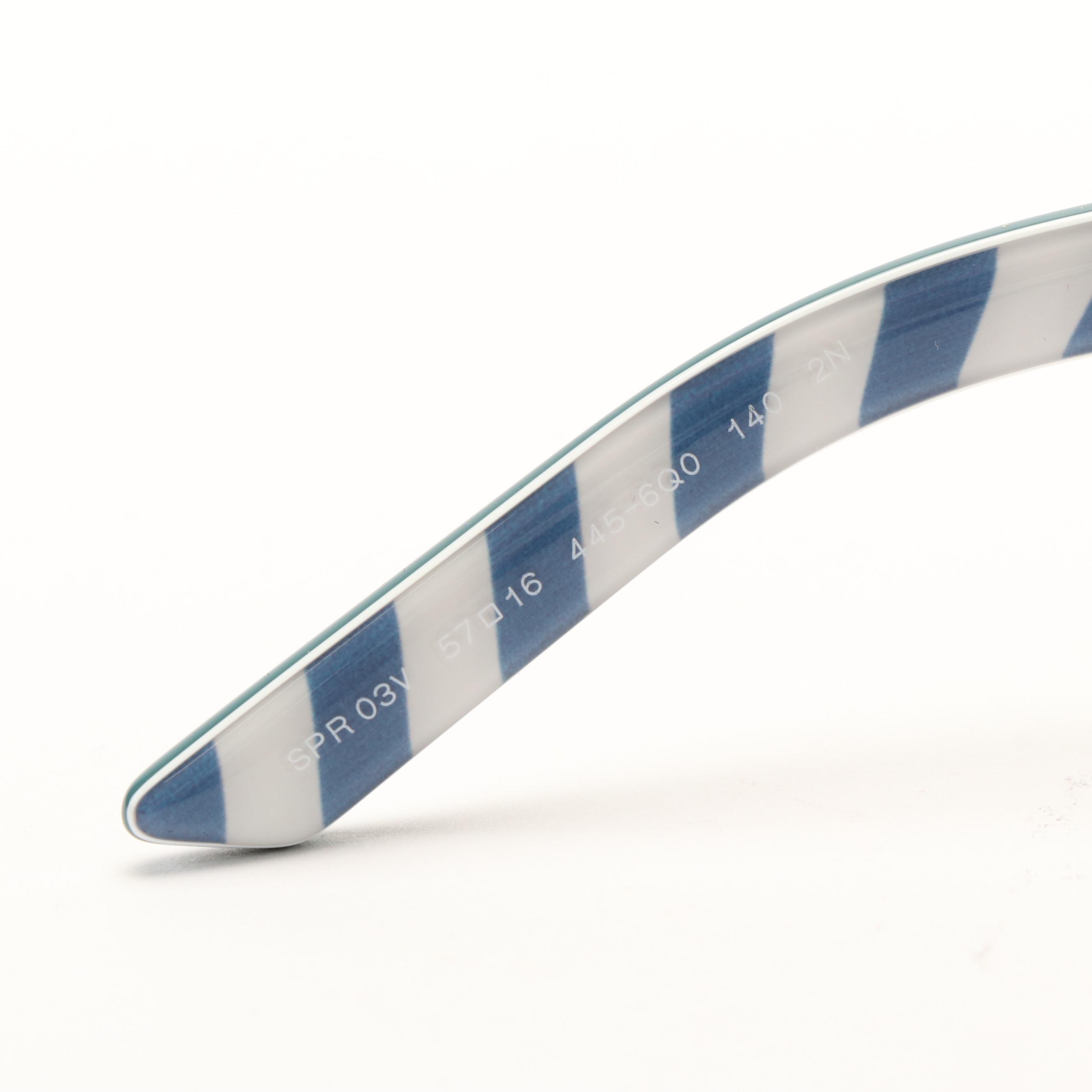 Prada PR03VS Green and Gray Camouflage Geometric Sunglasses with Case and Box