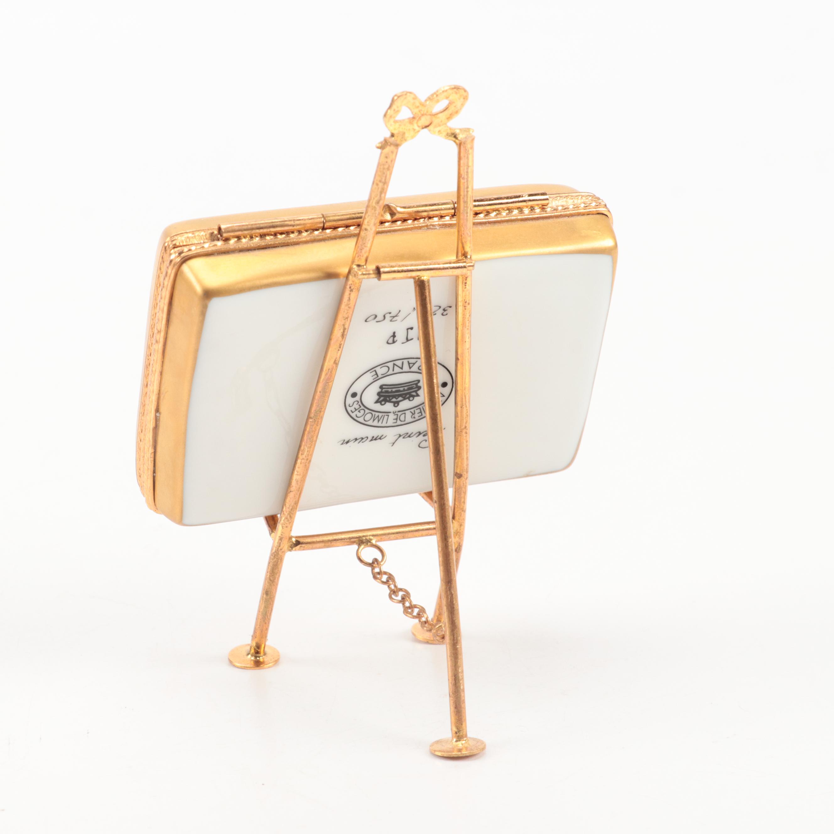 Hand-Painted Limoges Box with Easel