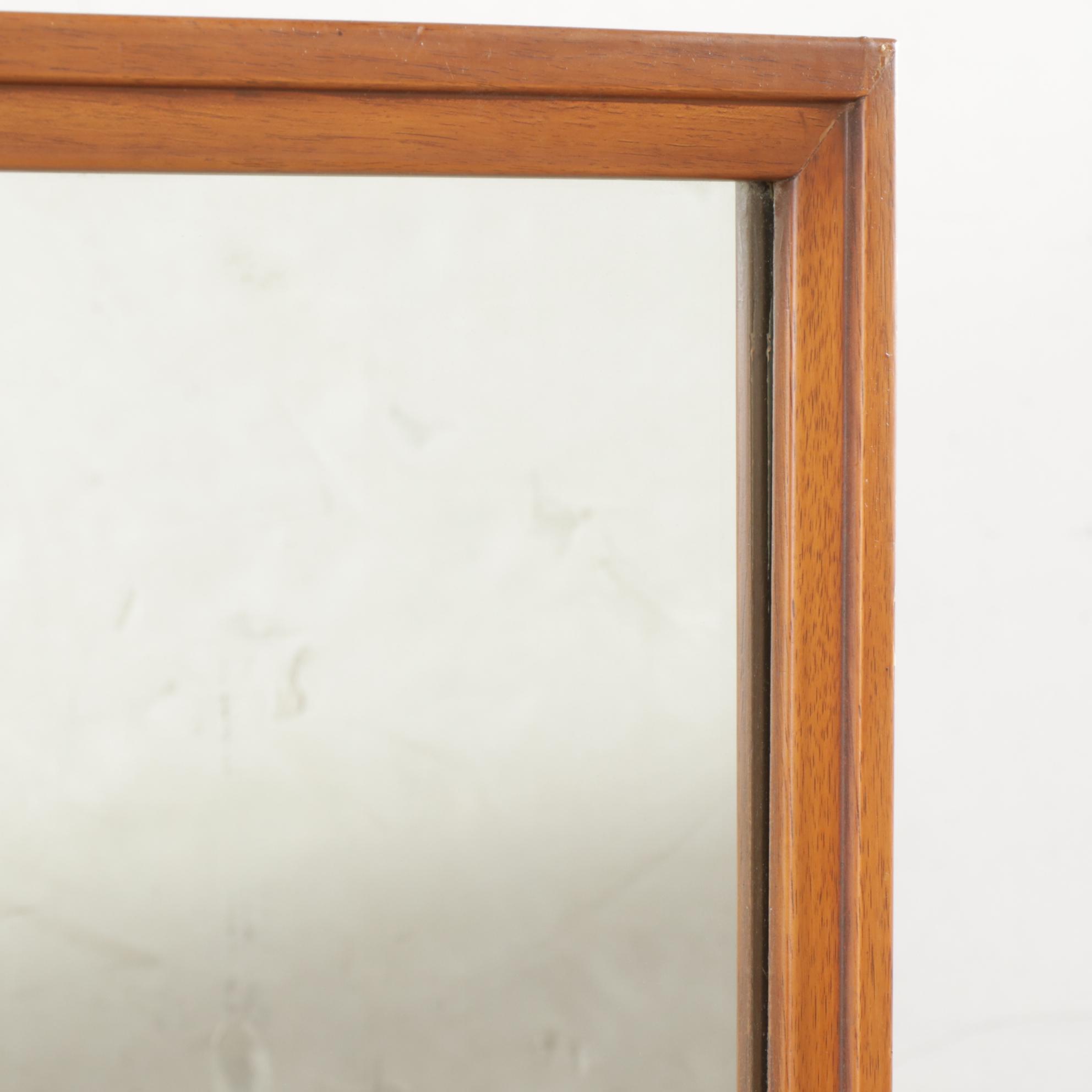 Drexel "Biscayne" Mid Century Modern Walnut Dresser and Mirror