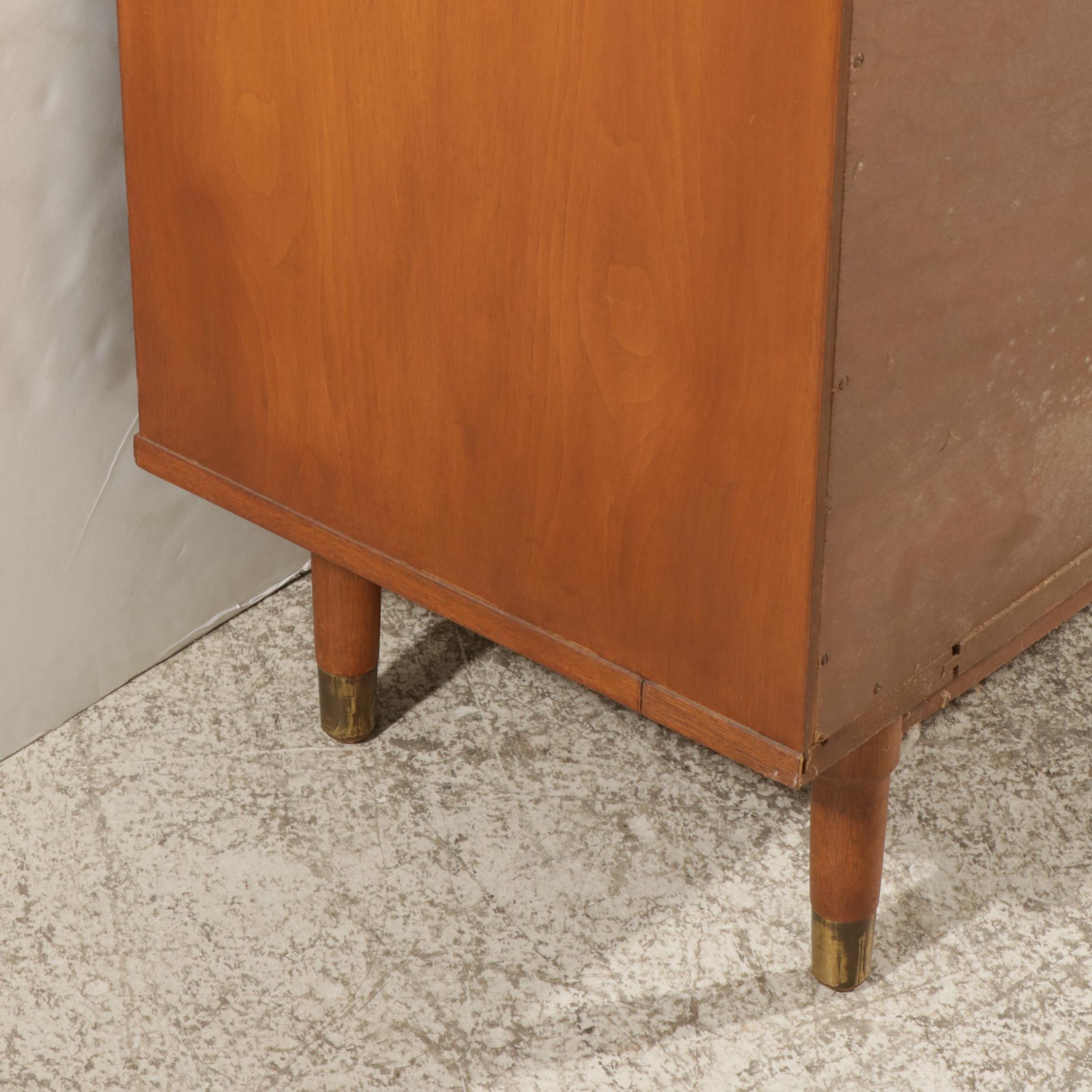 Drexel "Biscayne" Mid Century Modern Walnut Dresser and Mirror