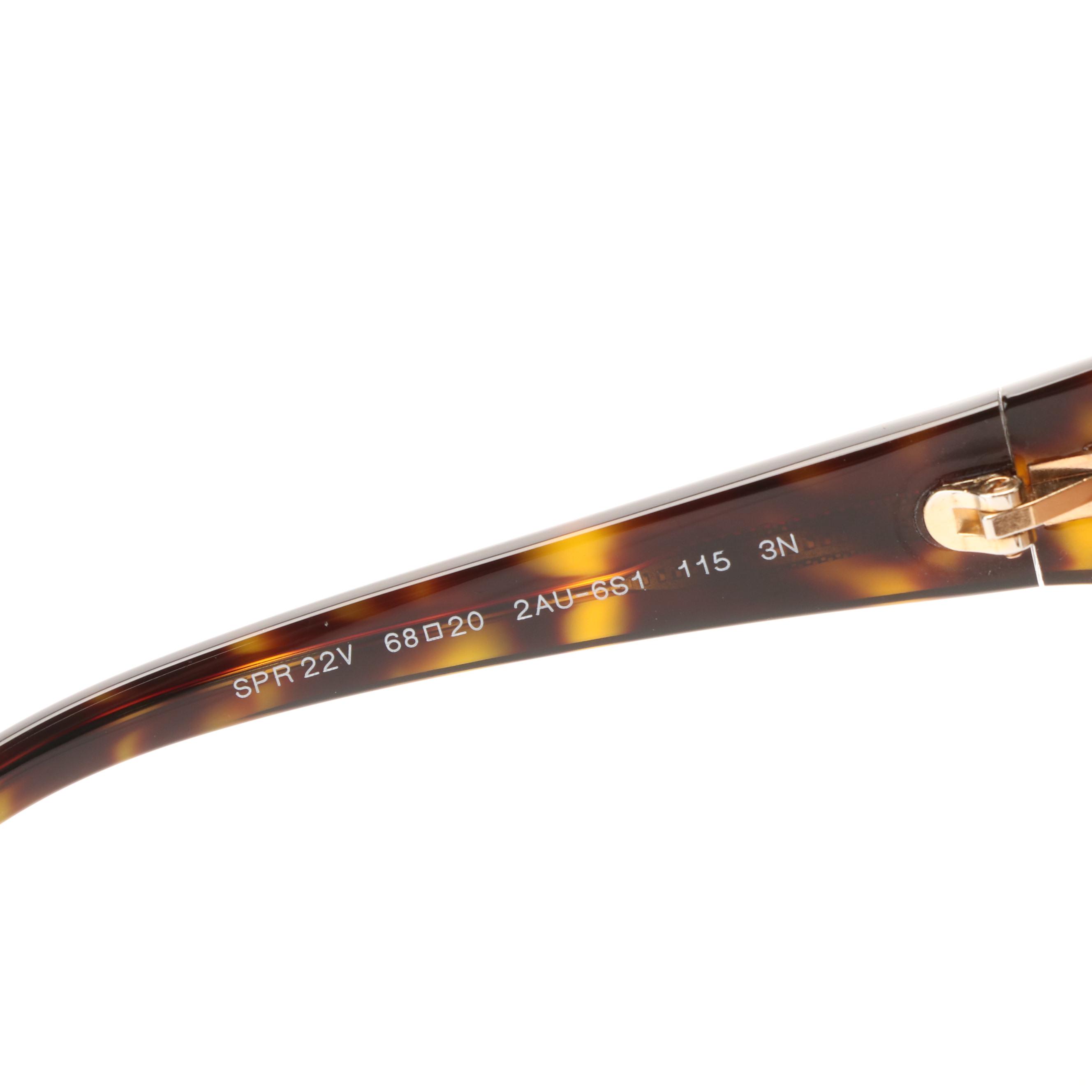 Prada SPR22V Catwalk Havana Brown Butterfly Sunglasses with Case and Box