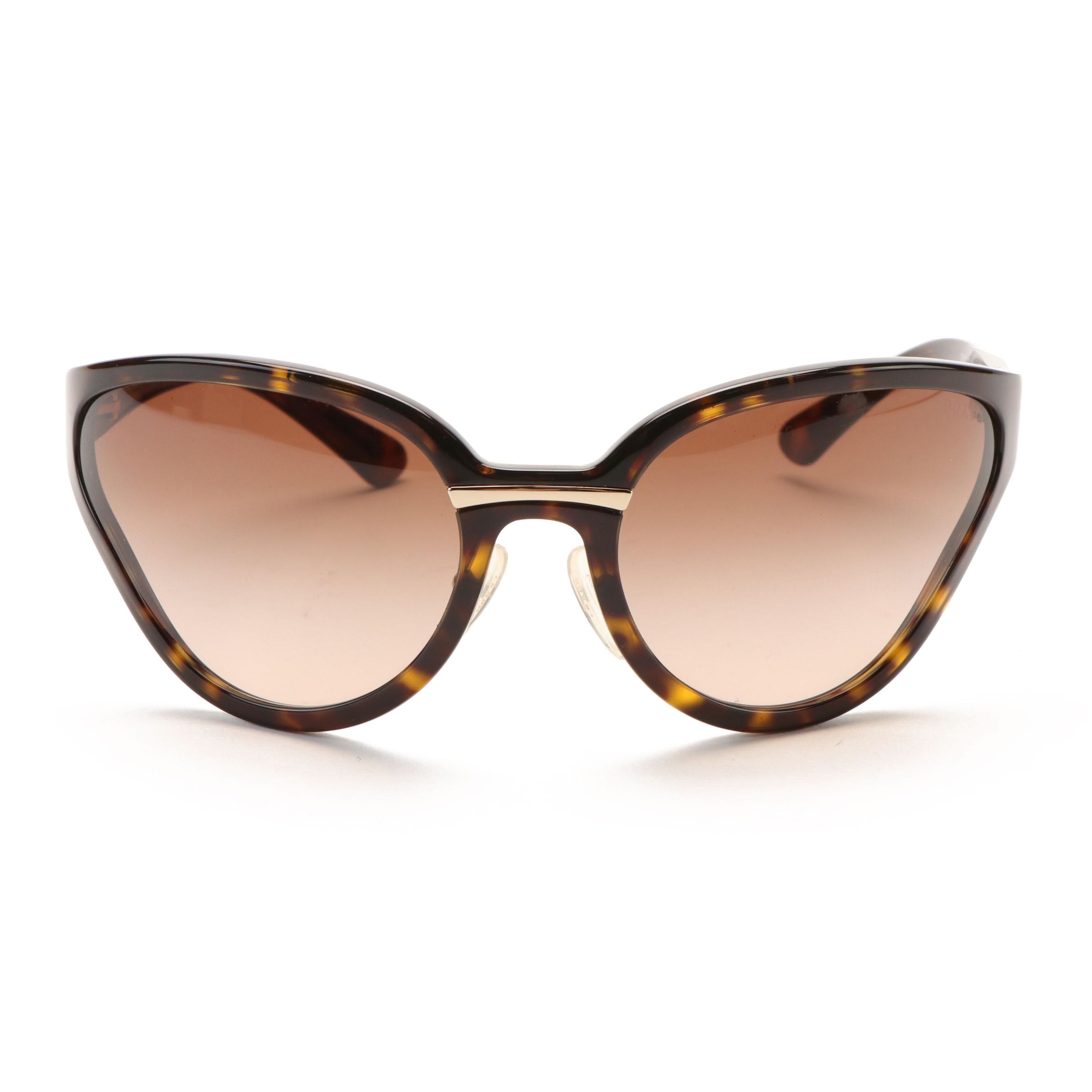 Prada SPR22V Catwalk Havana Brown Butterfly Sunglasses with Case and Box