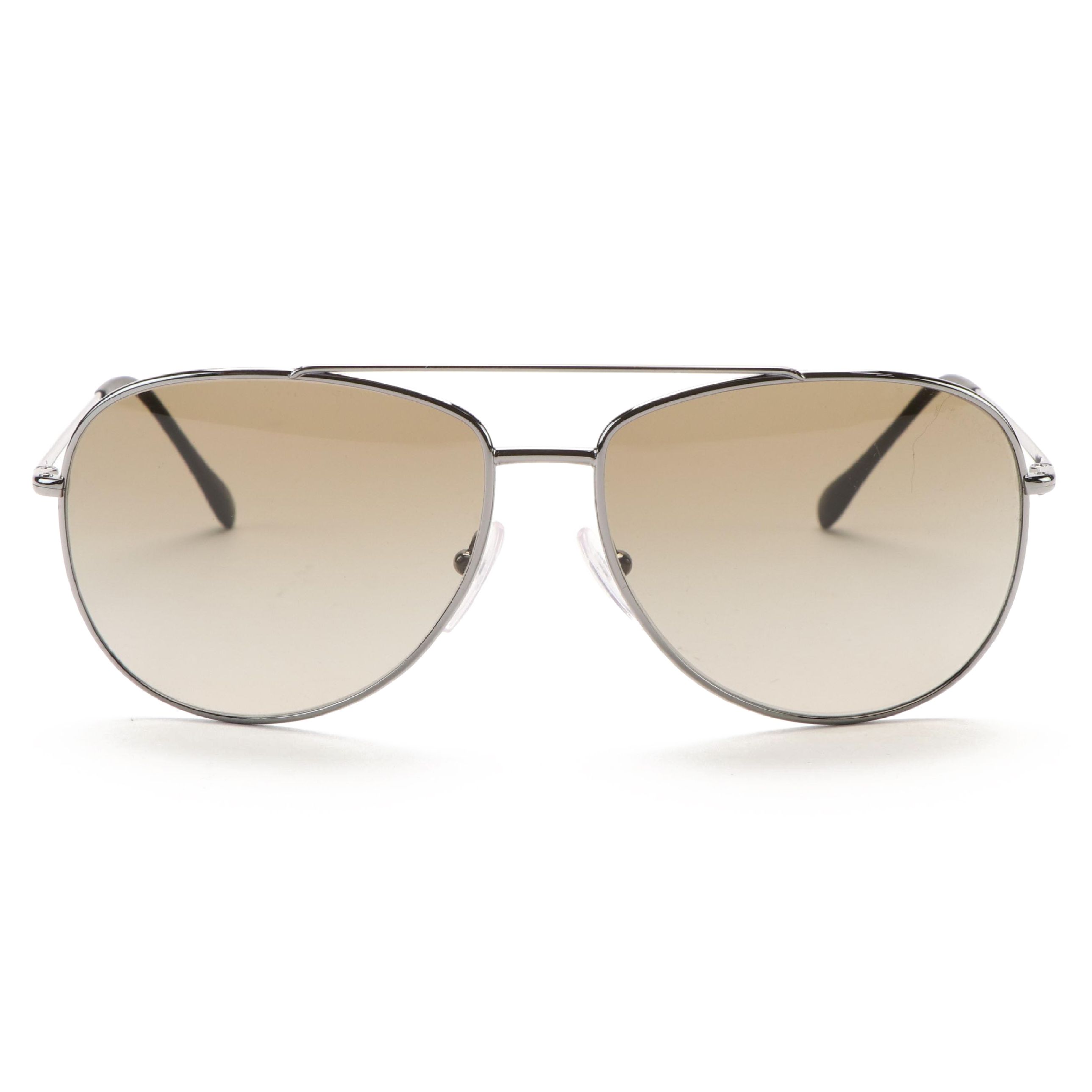 Prada Sport Linea Rossa 0PS55US Gunmetal Aviator Sunglasses with Case and Box