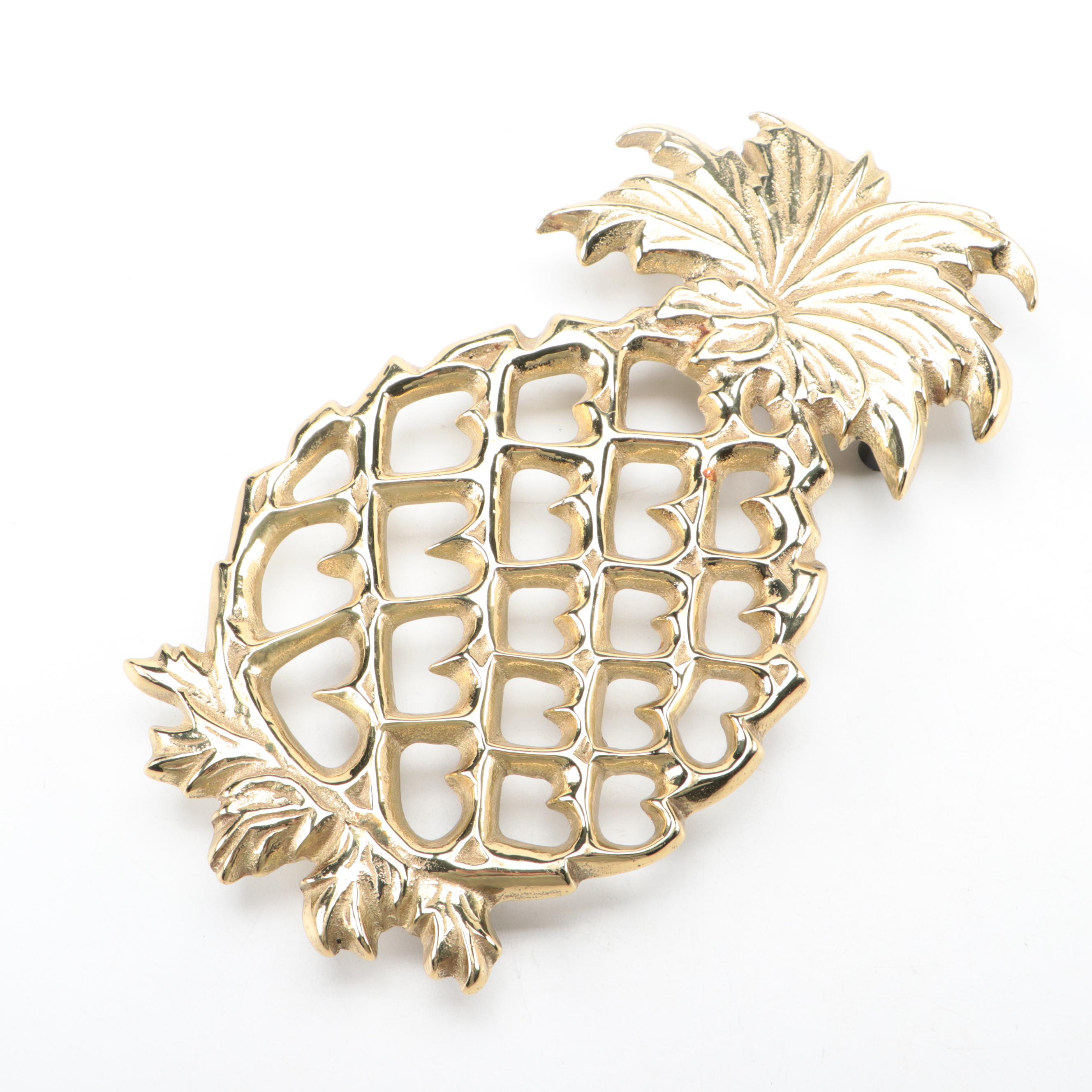 Royal Worcester "Evesham" Ceramic Casseroles with Brass Napkin Rings and Trivet