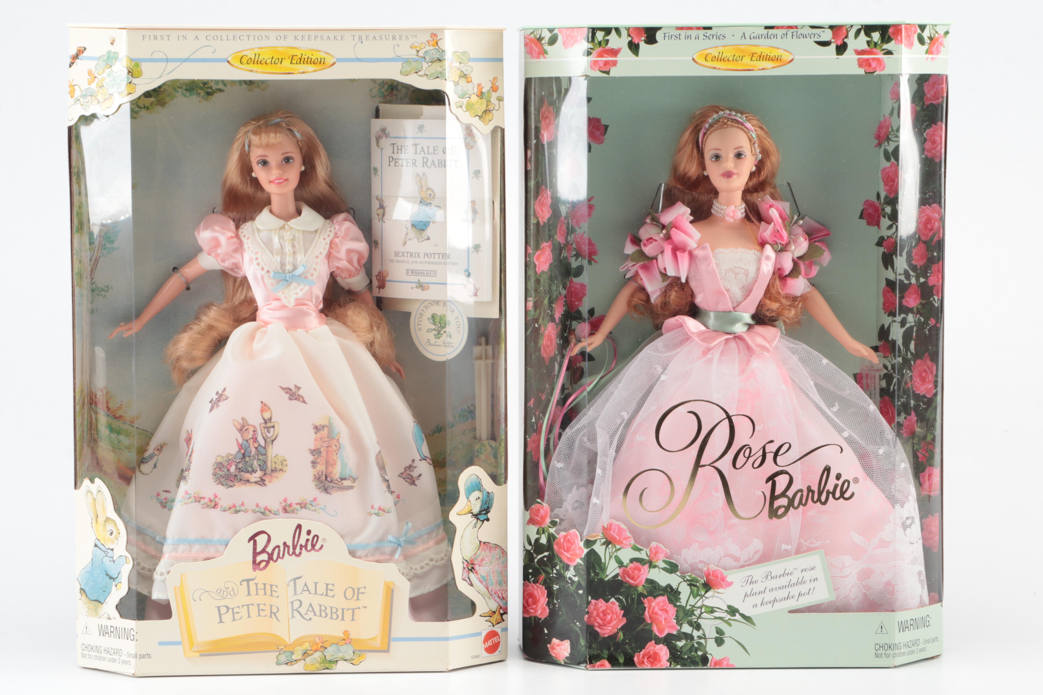 Mattel Claude Monet "Water Lily" with "Peter Rabbit" and Other Barbie Dolls
