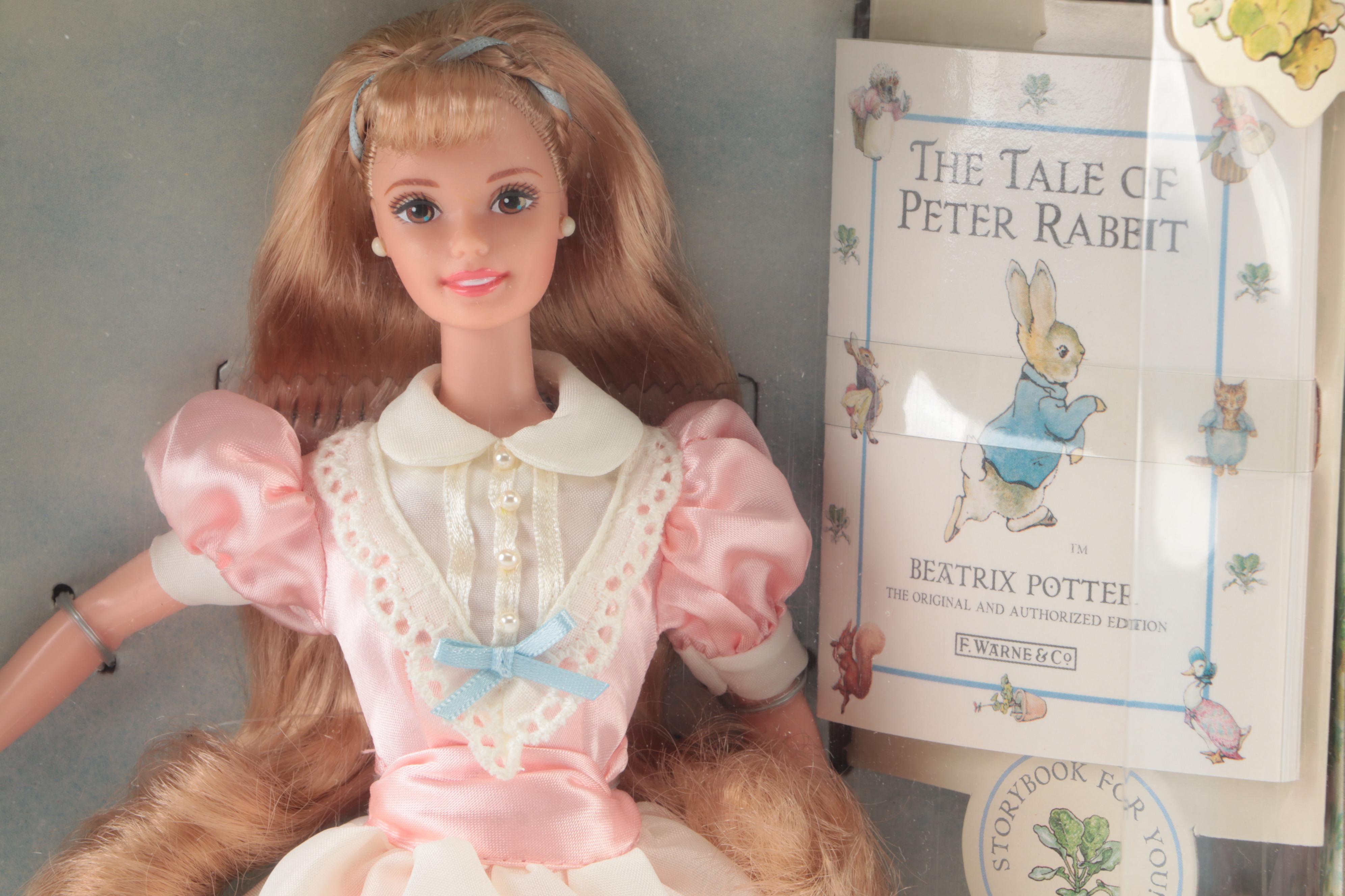 Mattel Claude Monet "Water Lily" with "Peter Rabbit" and Other Barbie Dolls