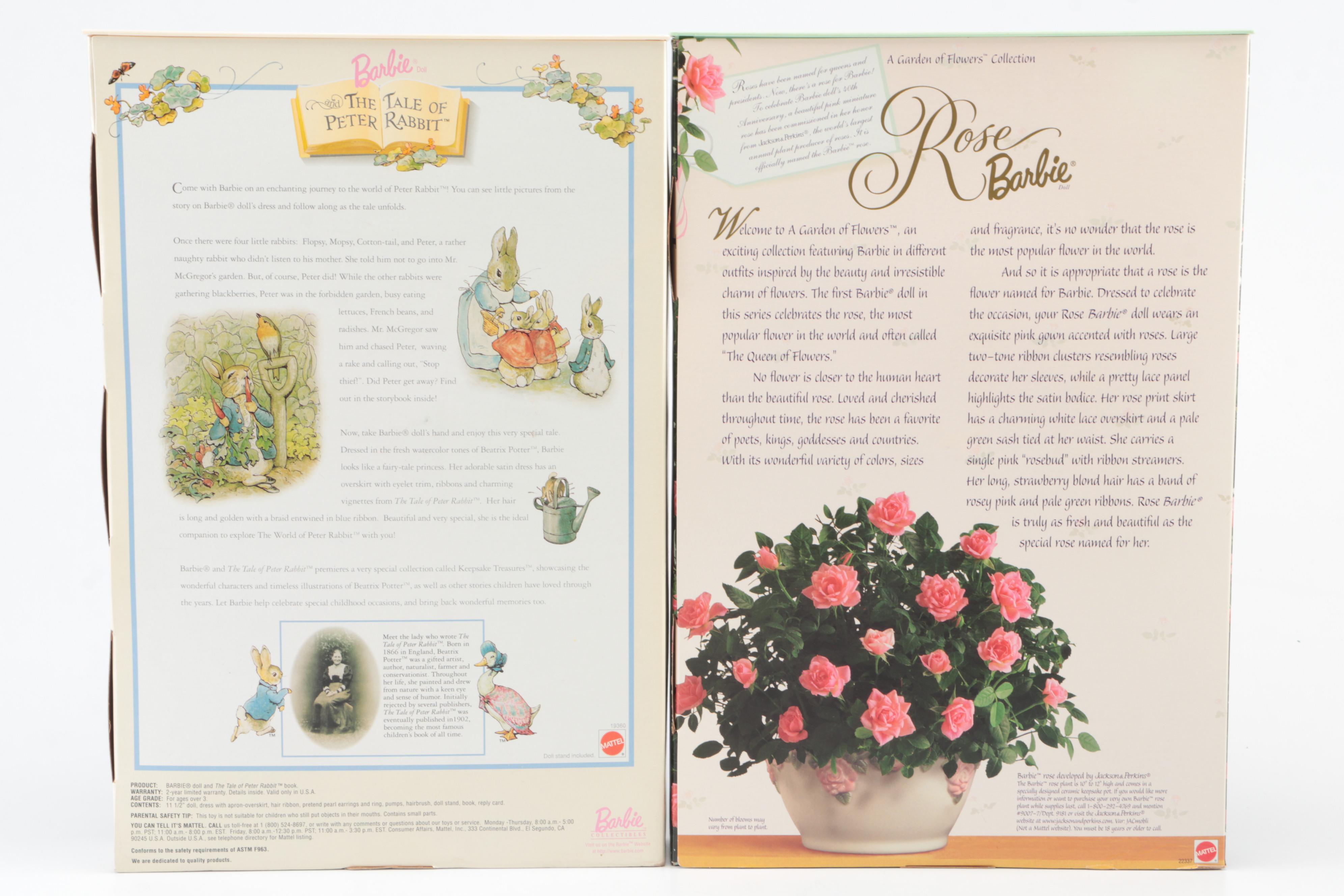 Mattel Claude Monet "Water Lily" with "Peter Rabbit" and Other Barbie Dolls