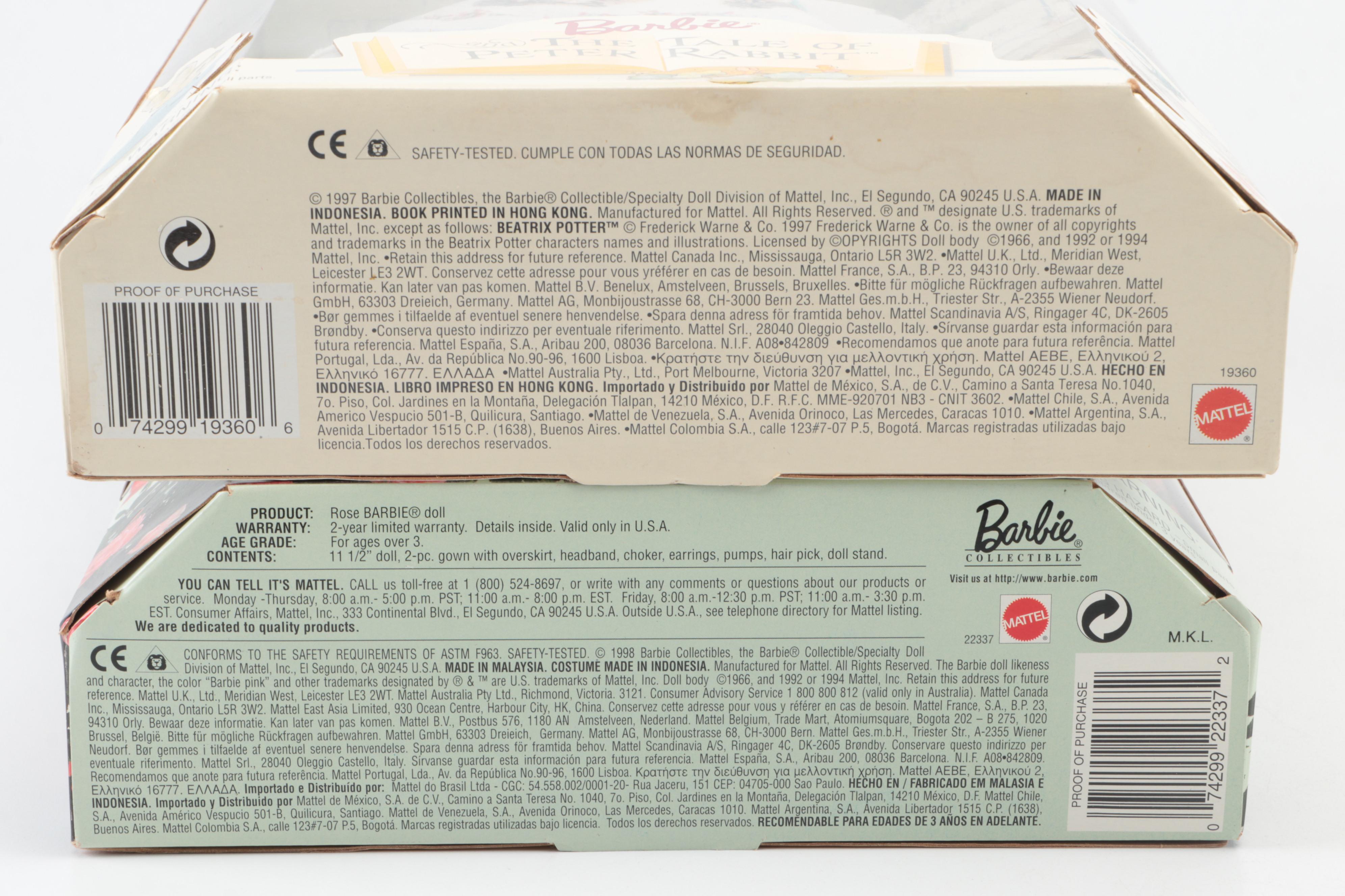 Mattel Claude Monet "Water Lily" with "Peter Rabbit" and Other Barbie Dolls