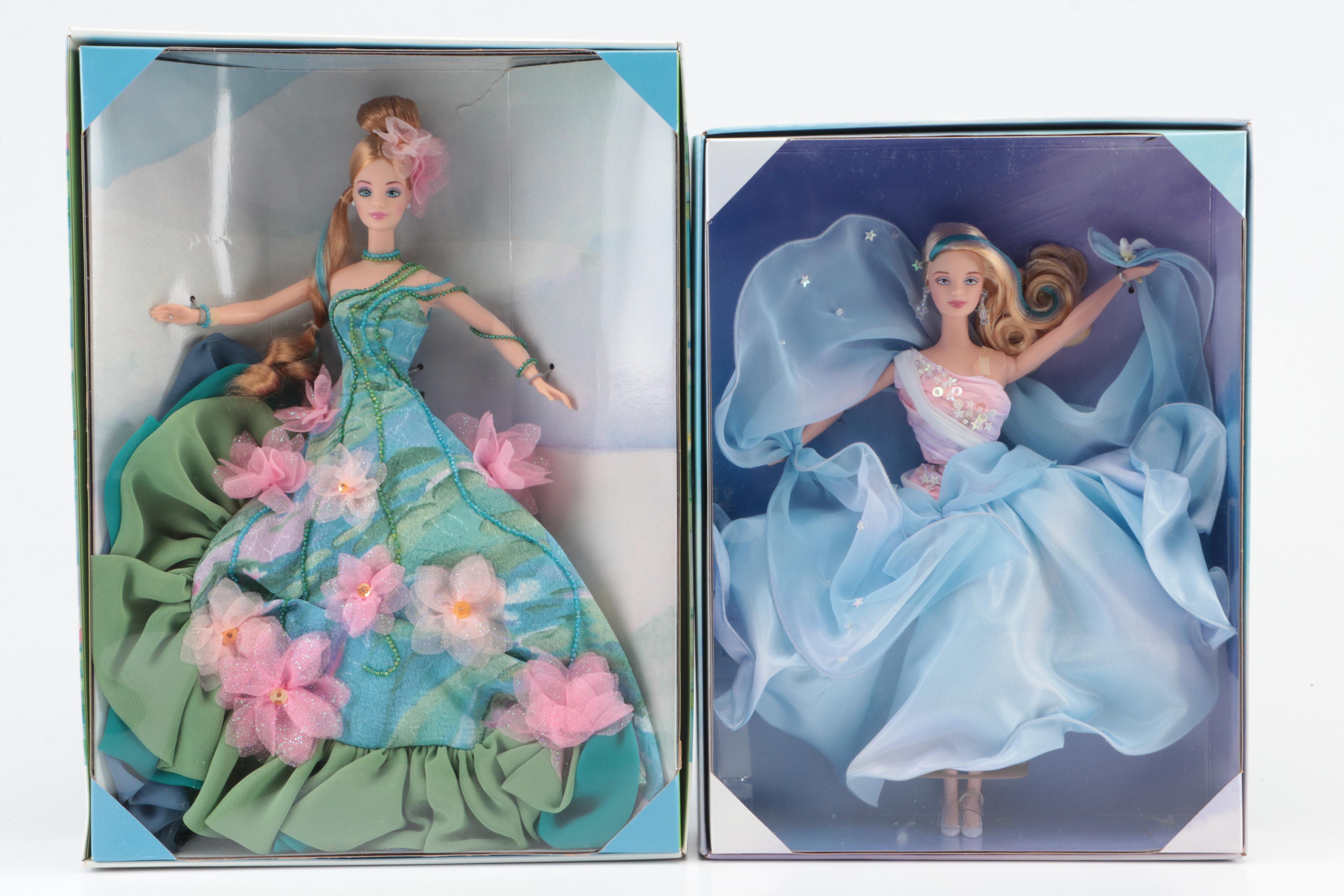 Mattel Claude Monet "Water Lily" with "Peter Rabbit" and Other Barbie Dolls