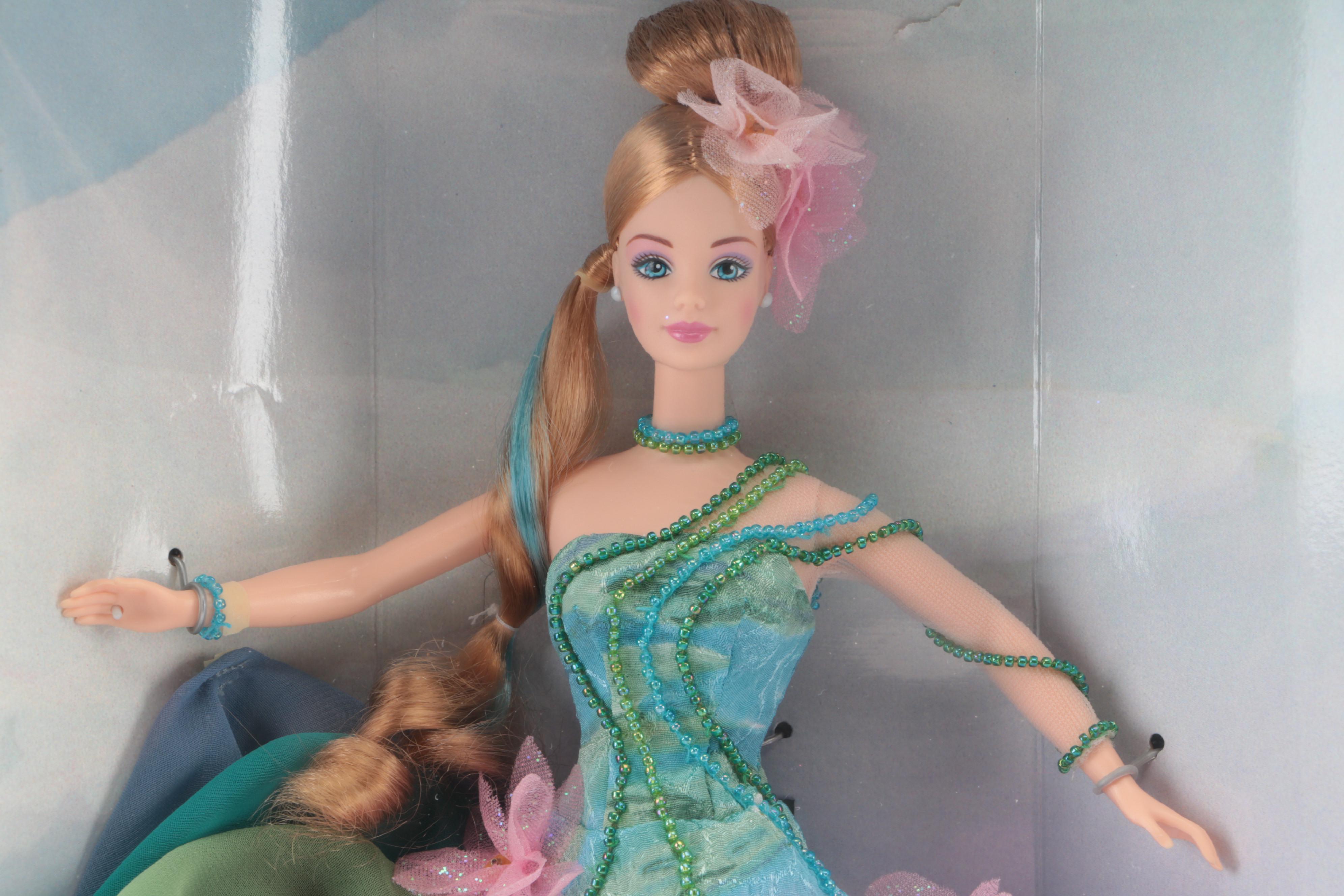 Mattel Claude Monet "Water Lily" with "Peter Rabbit" and Other Barbie Dolls