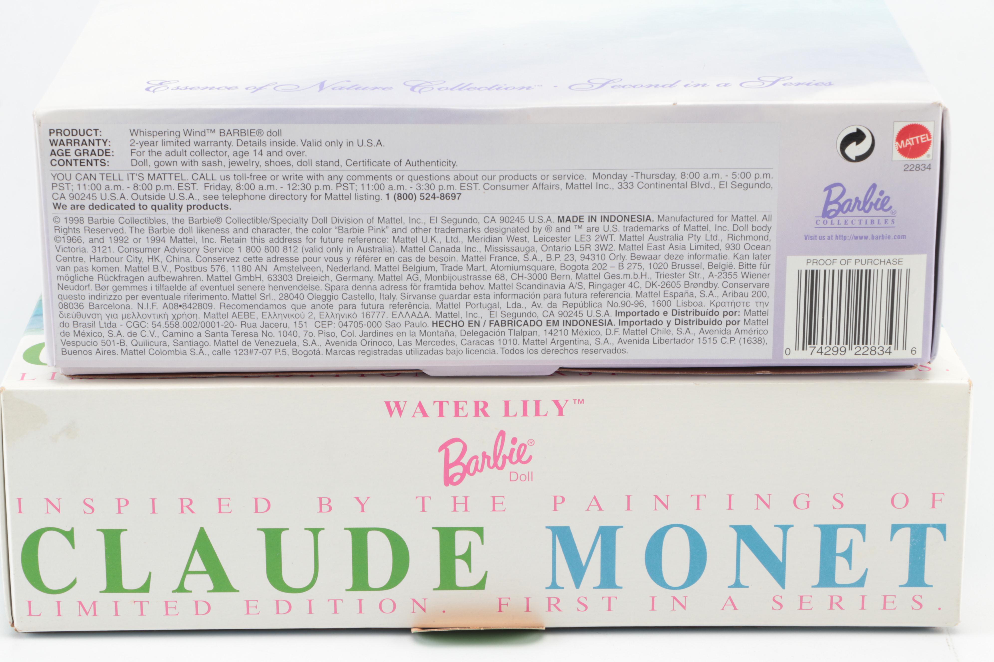 Mattel Claude Monet "Water Lily" with "Peter Rabbit" and Other Barbie Dolls