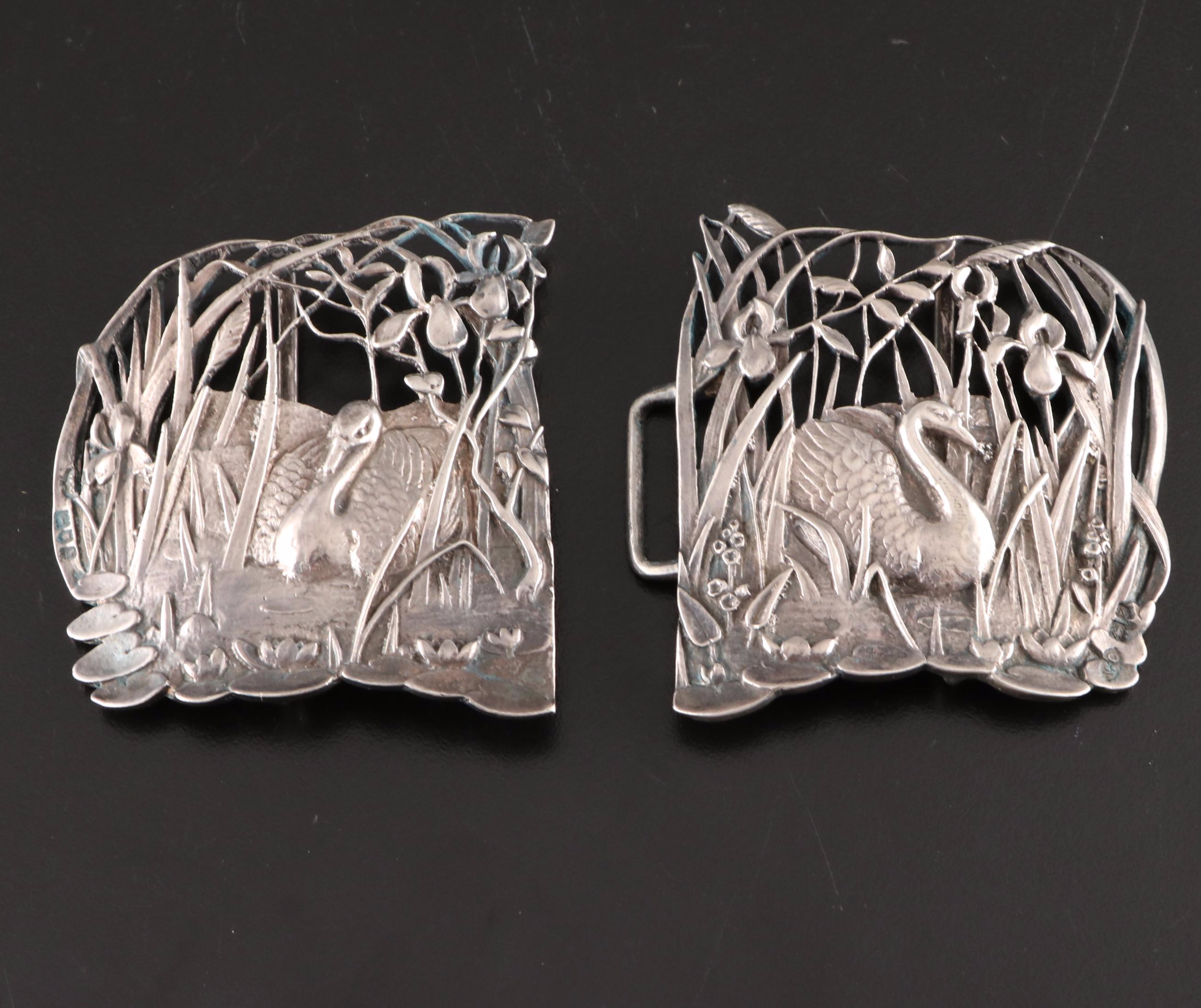 William Comyns & Sons Open Work Sterling Silver Belt Buckle, 1903