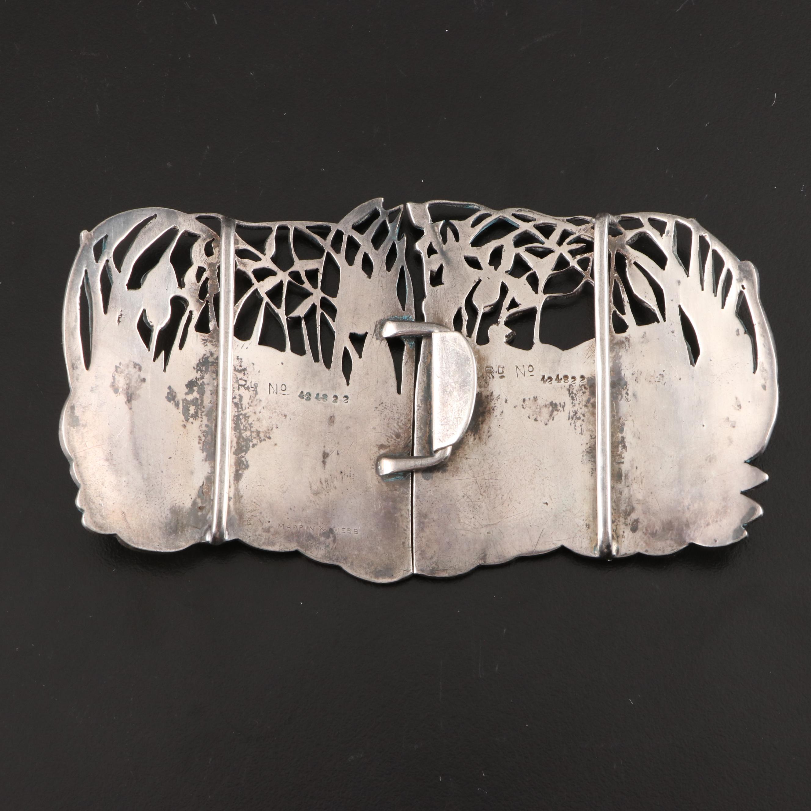 William Comyns & Sons Open Work Sterling Silver Belt Buckle, 1903