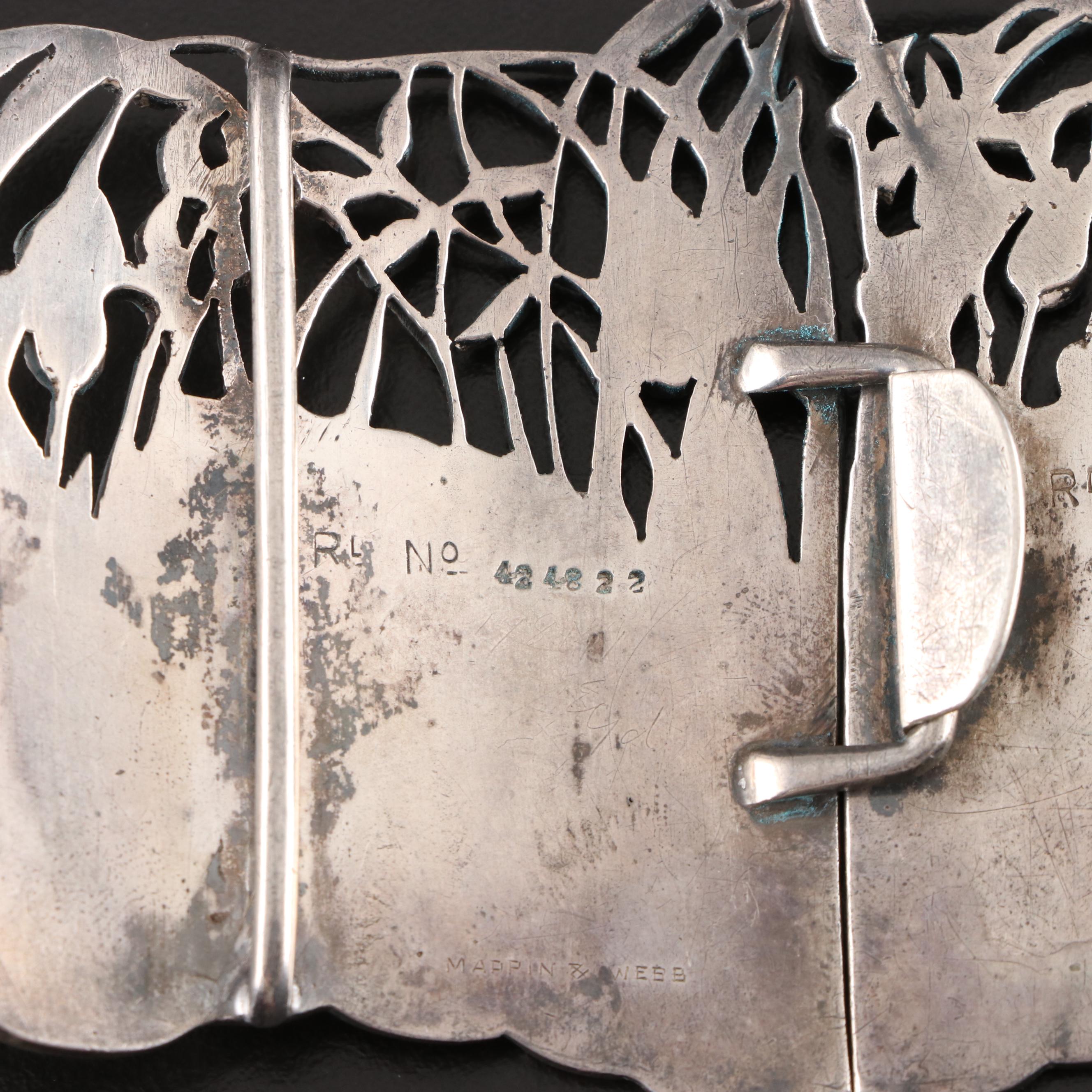 William Comyns & Sons Open Work Sterling Silver Belt Buckle, 1903