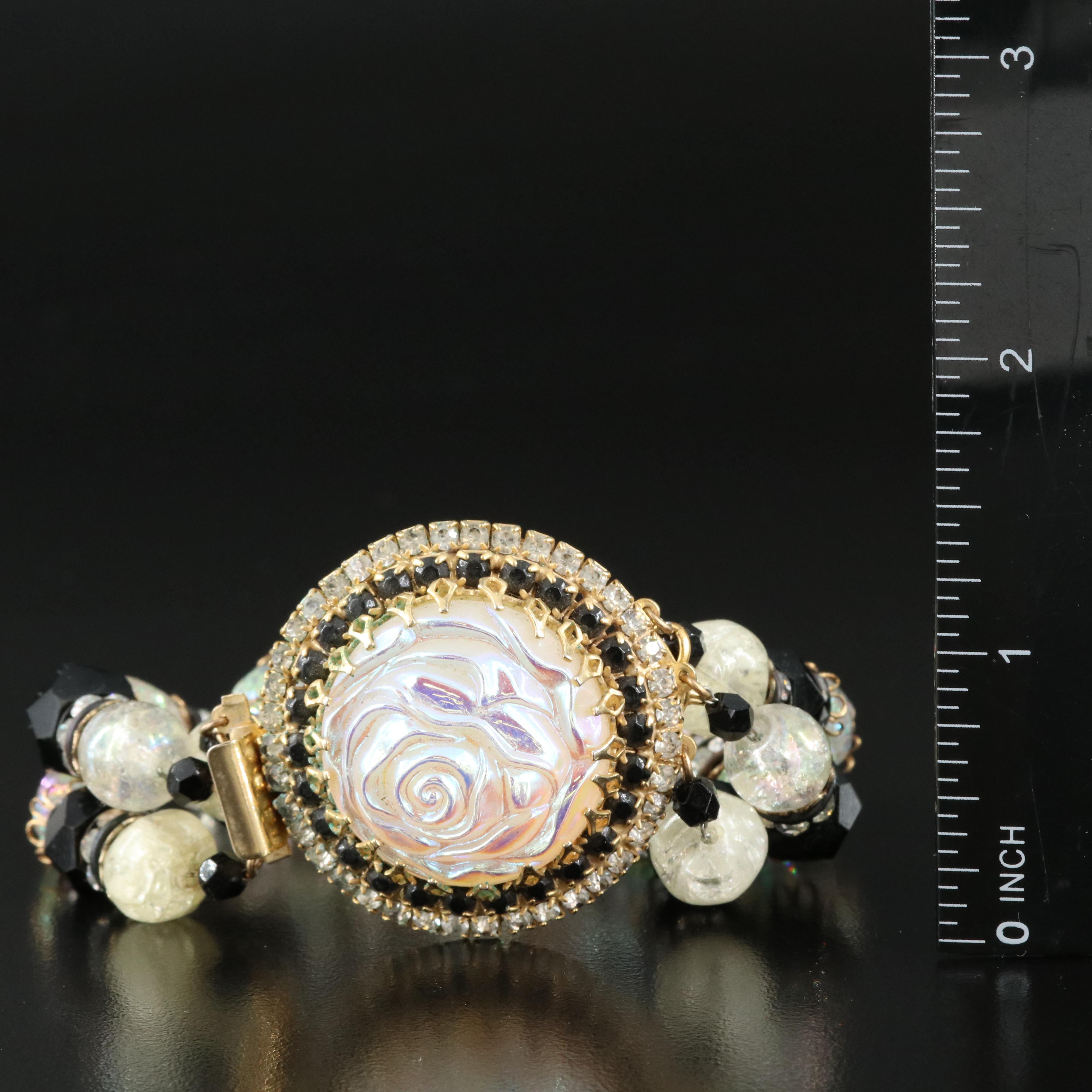 Vintage Hobé Glass Bead Bracelet