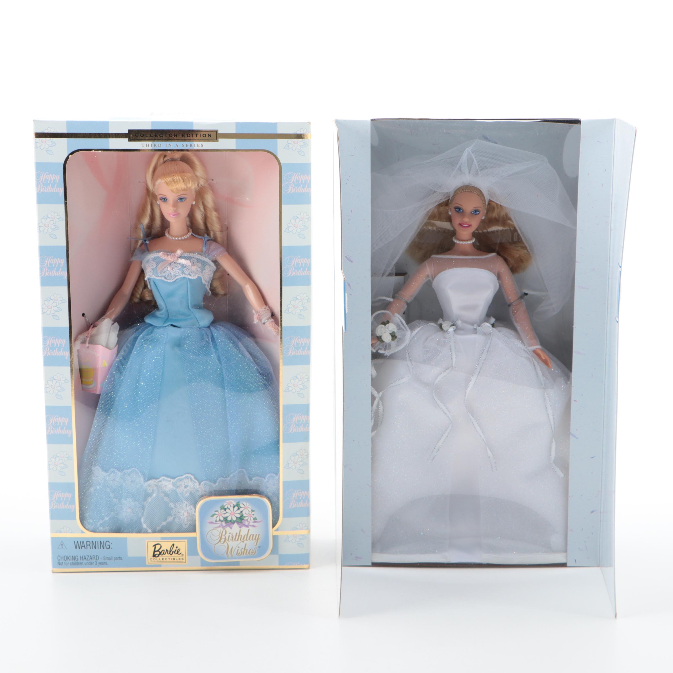 Mattel Blushing Bride, Birthday Wishes and More Barbie Dolls