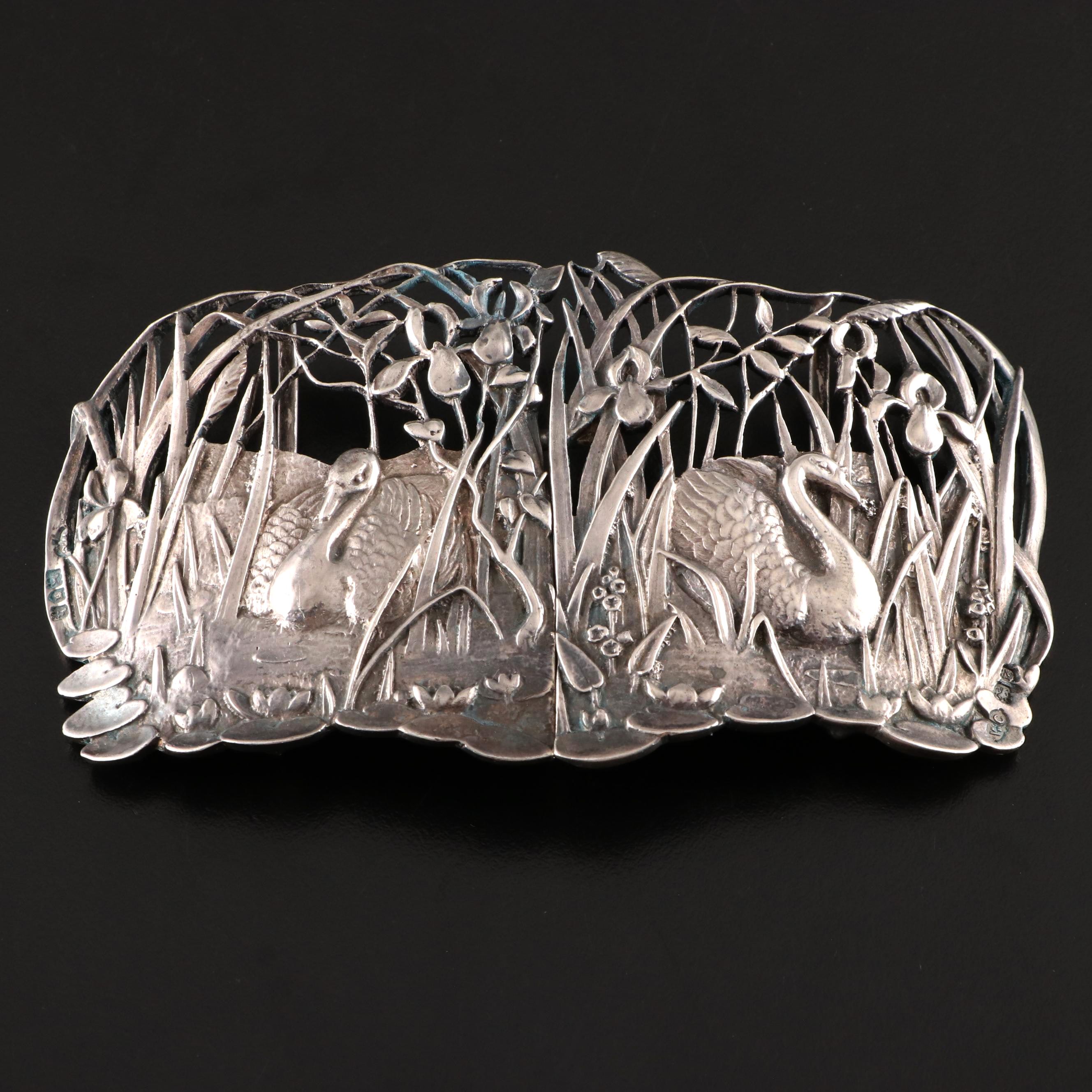 William Comyns & Sons Open Work Sterling Silver Belt Buckle, 1903