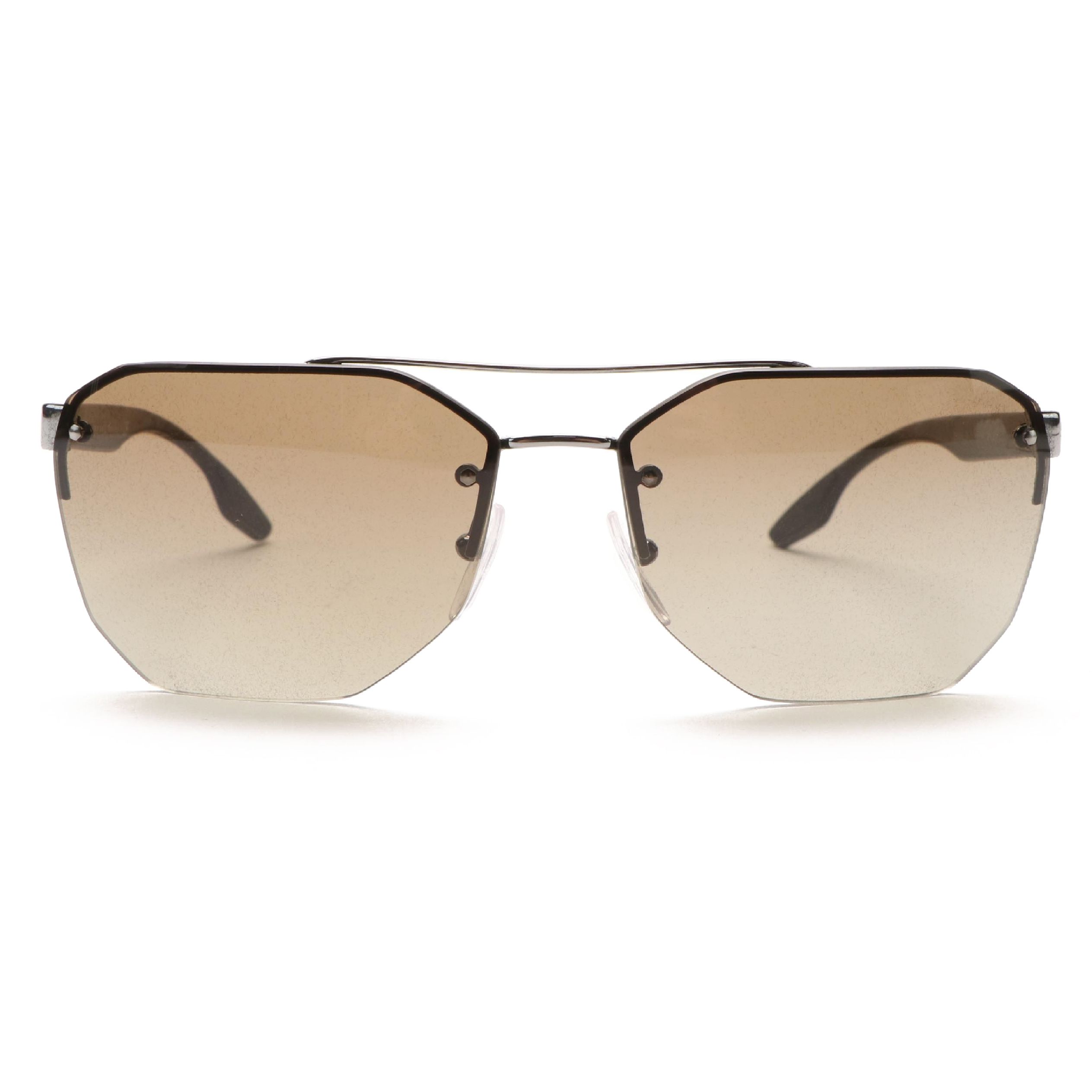 Prada Linea Rossa OPS54VS Aviator Gunmetal Sunglasses with Case and Box