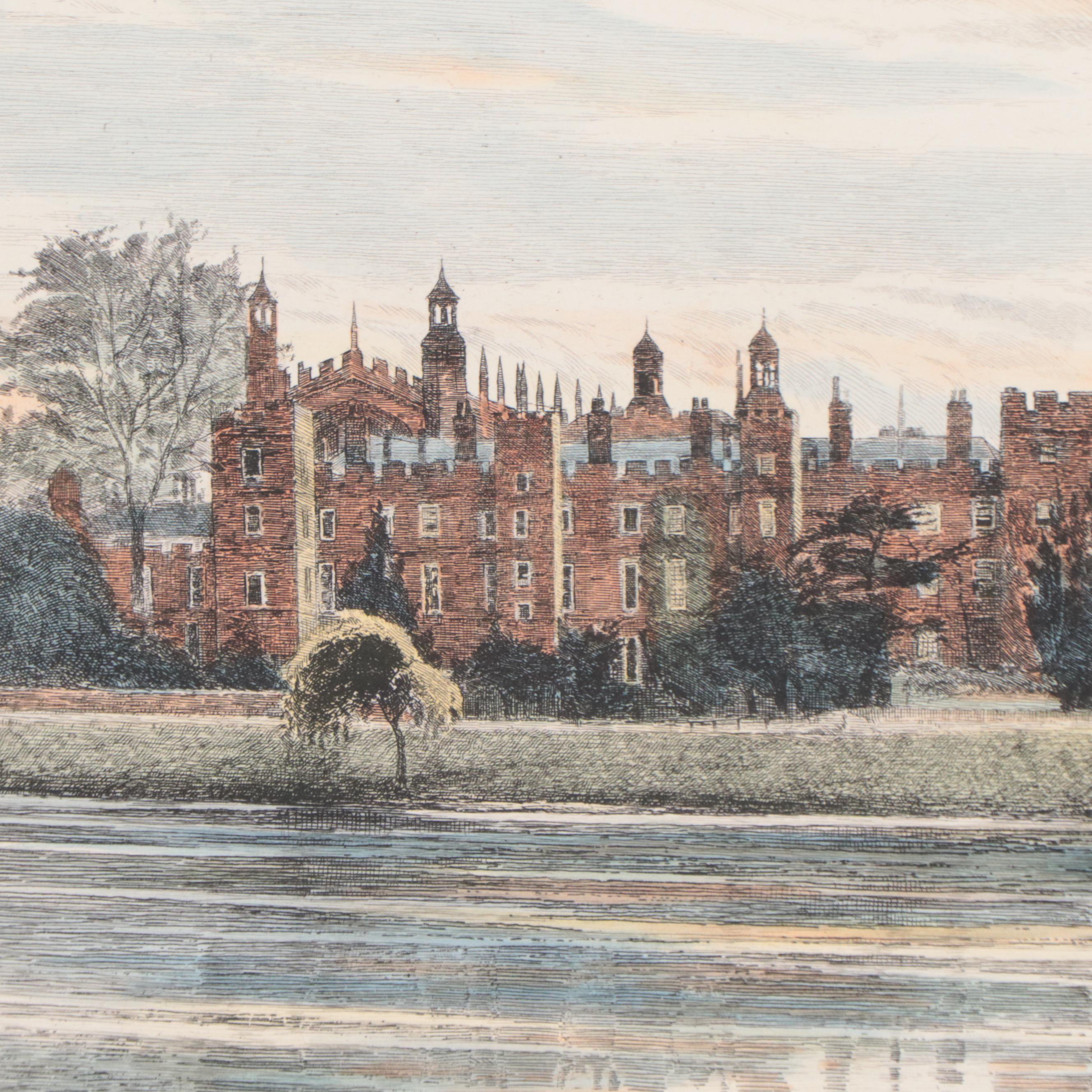 Fred Miller Hand-Colored Etching "Floreat Etona"