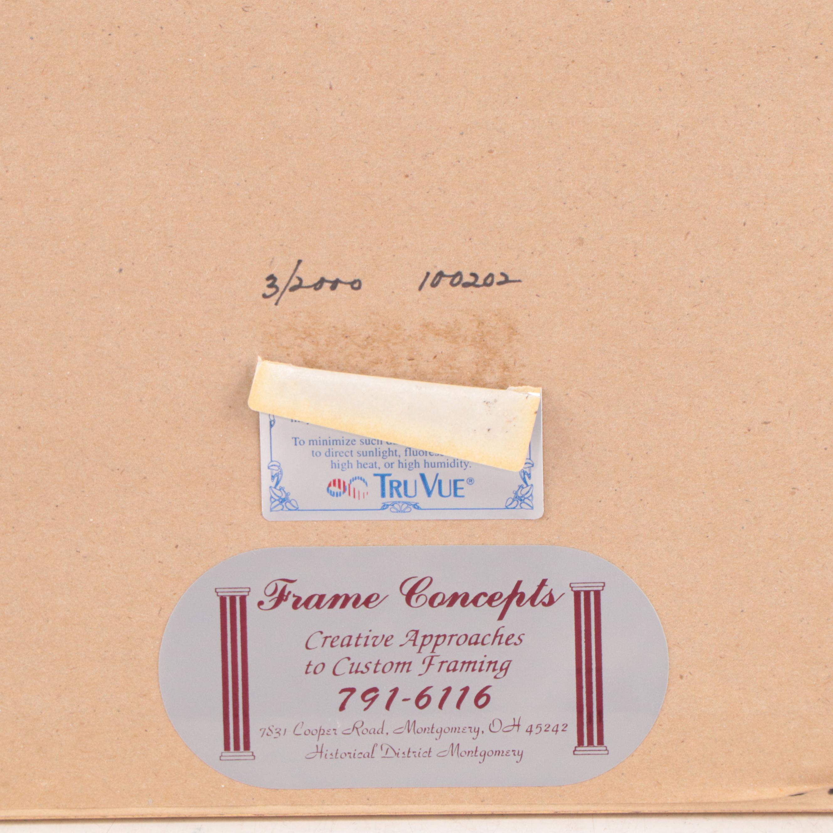 Fred Miller Hand-Colored Etching "Floreat Etona"