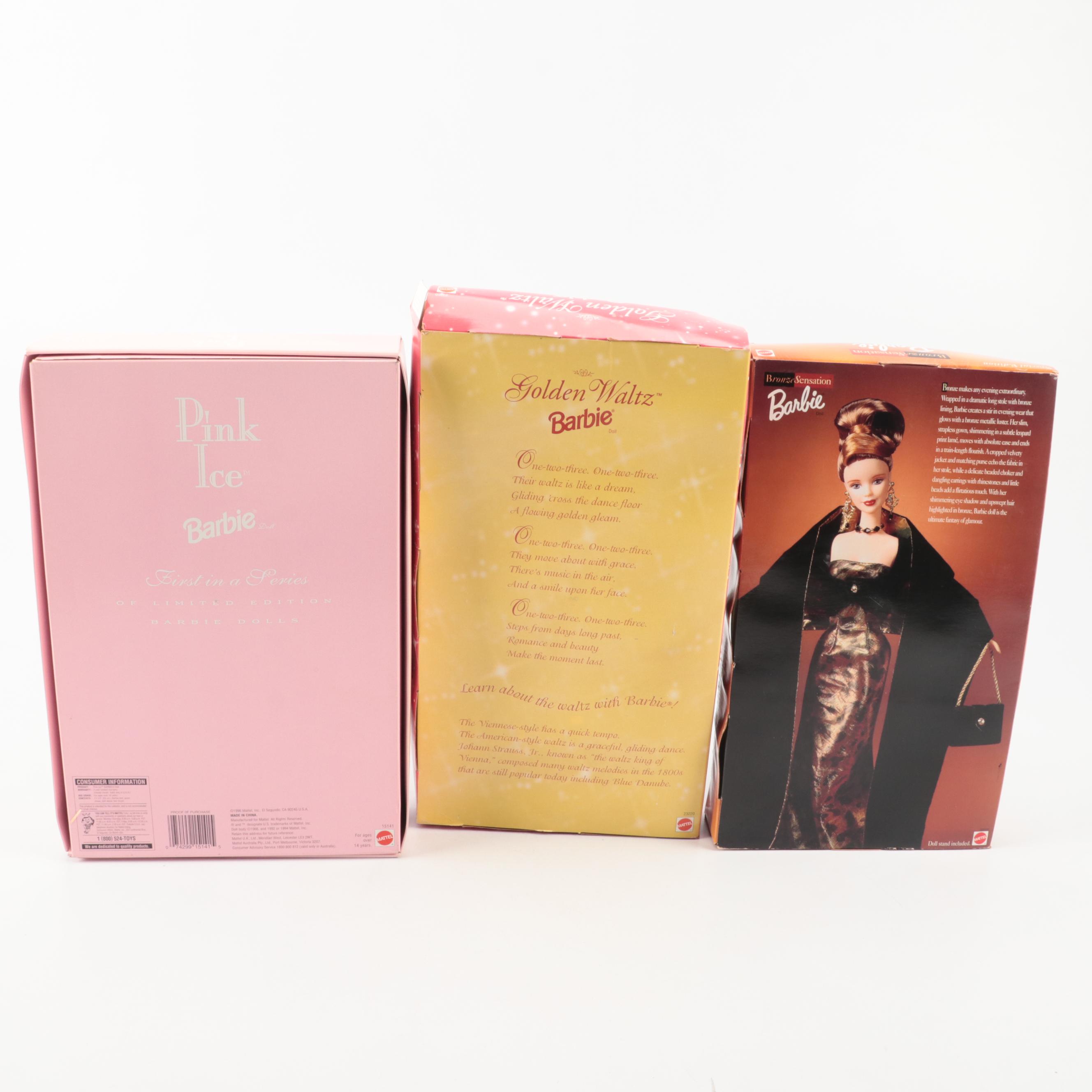 Mattel Golden Waltz, Pink ribbon, Bronze Sensation and More Barbie Dolls