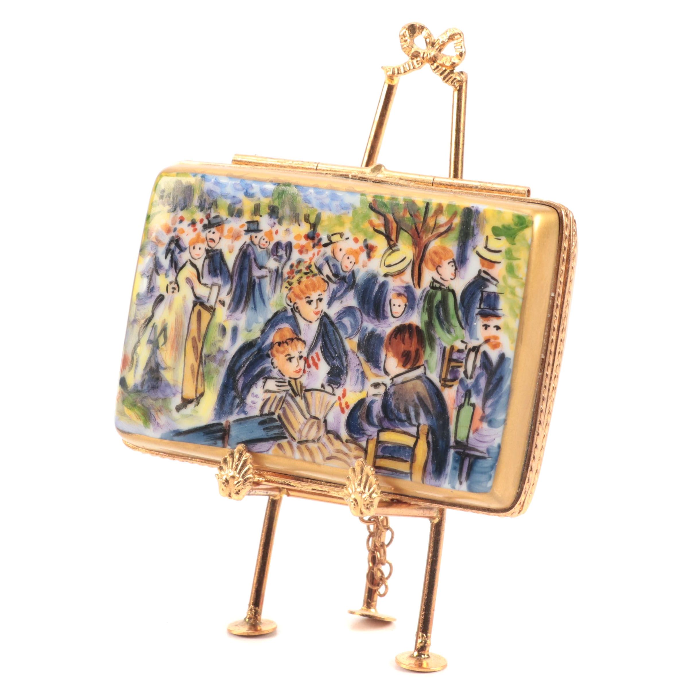 Hand-Painted Limoges Box with Easel