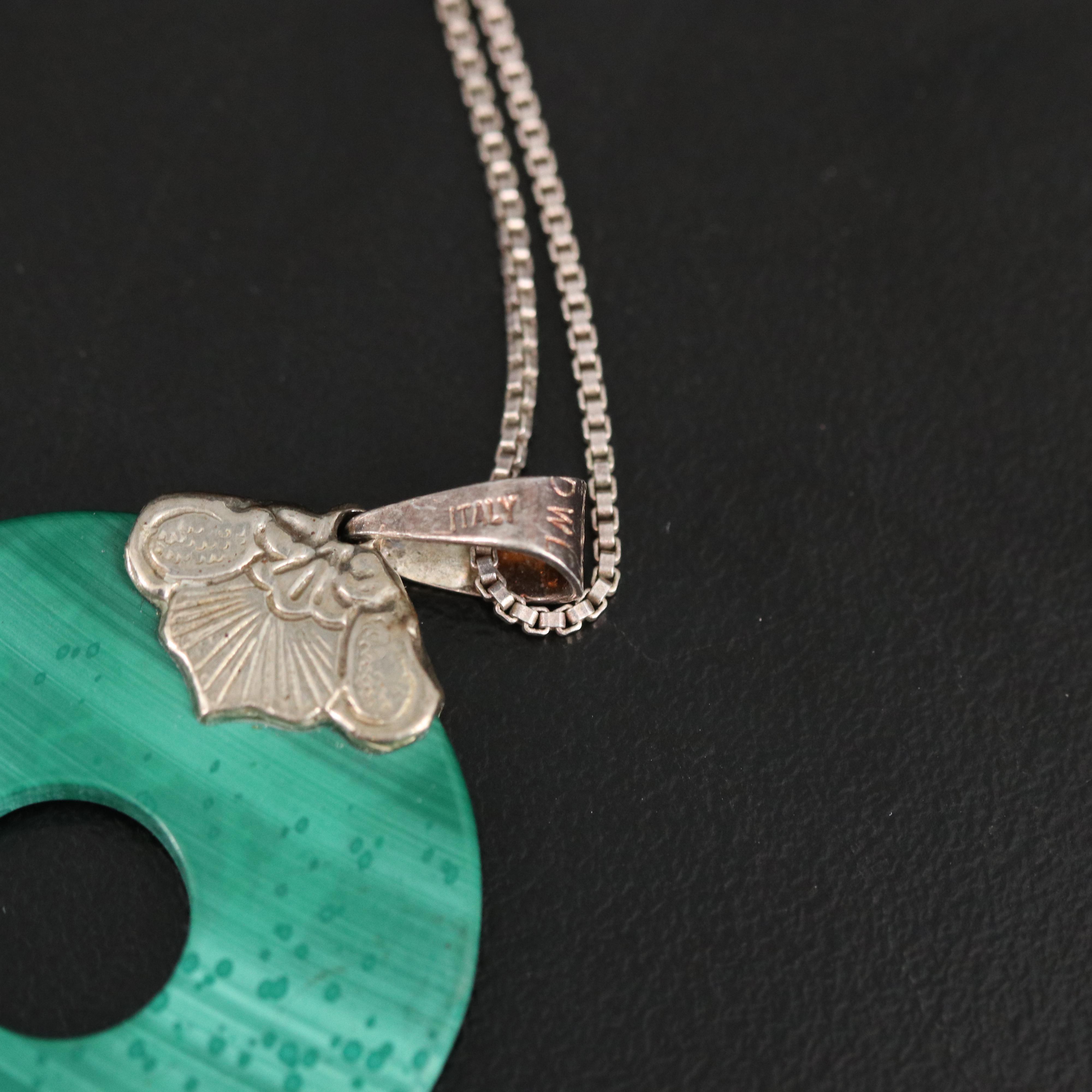 Sterling Necklaces Including Malachite, Agate and Turquoise