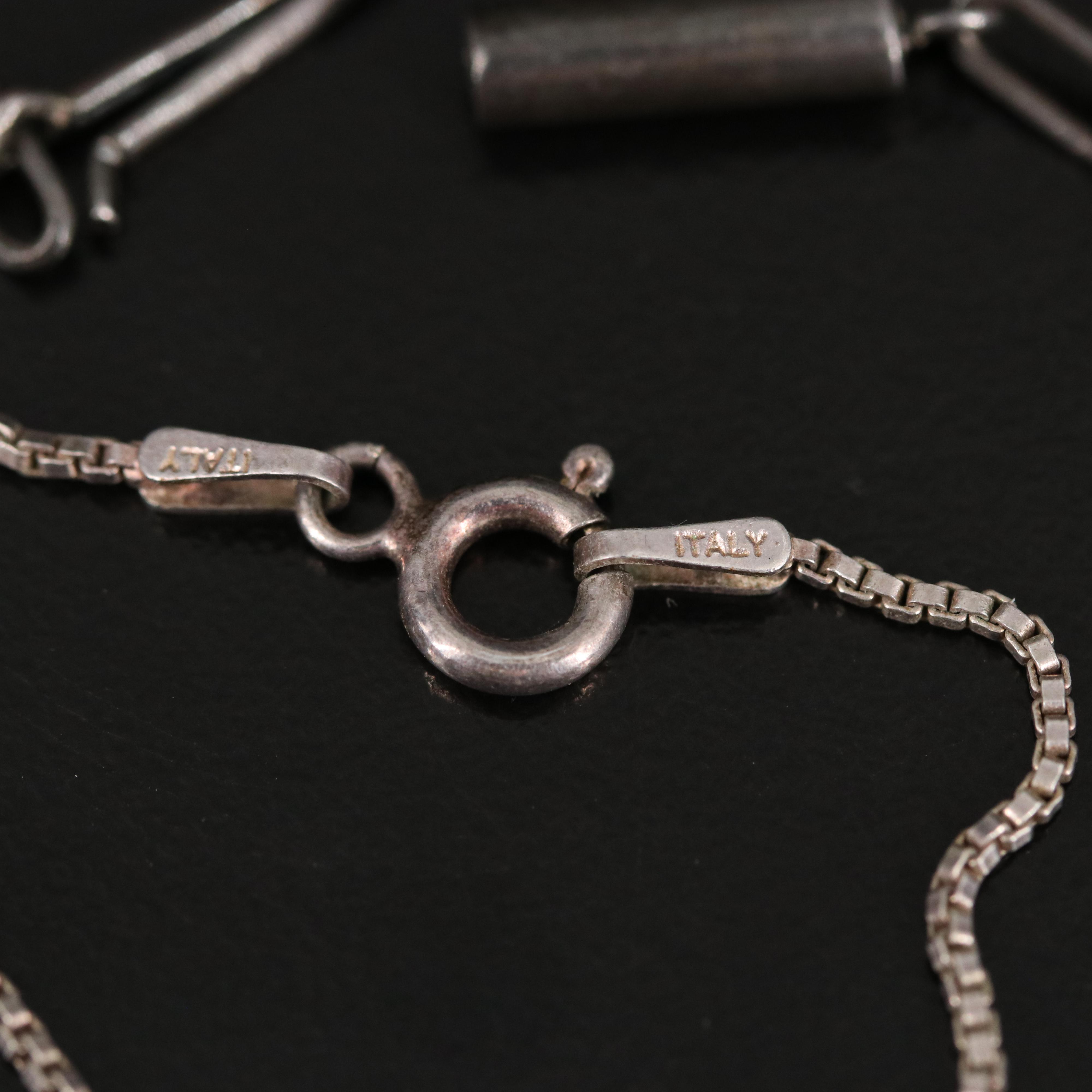 Sterling Necklaces Including Malachite, Agate and Turquoise