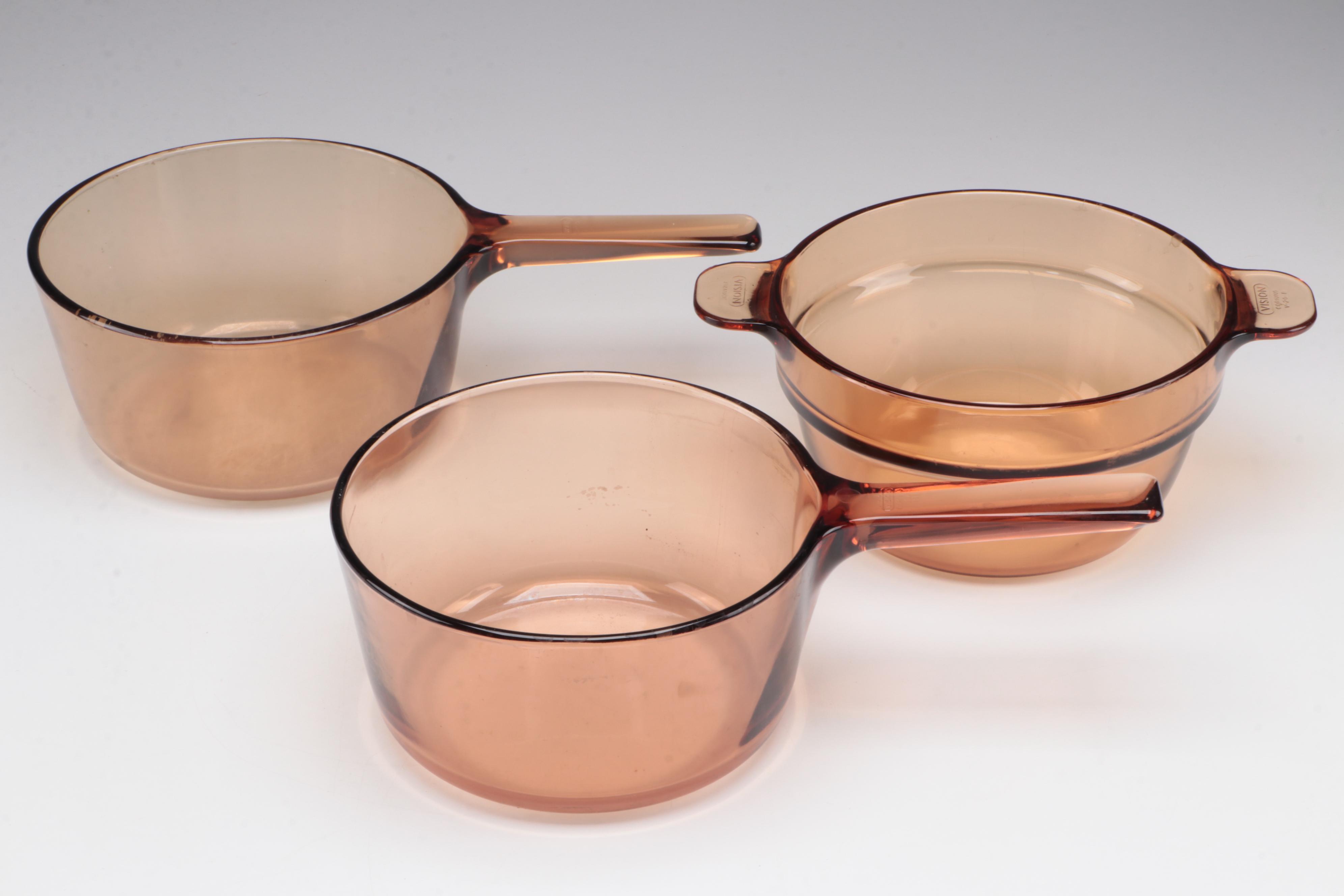 Pyrex and Vision Glass Pots and Pans