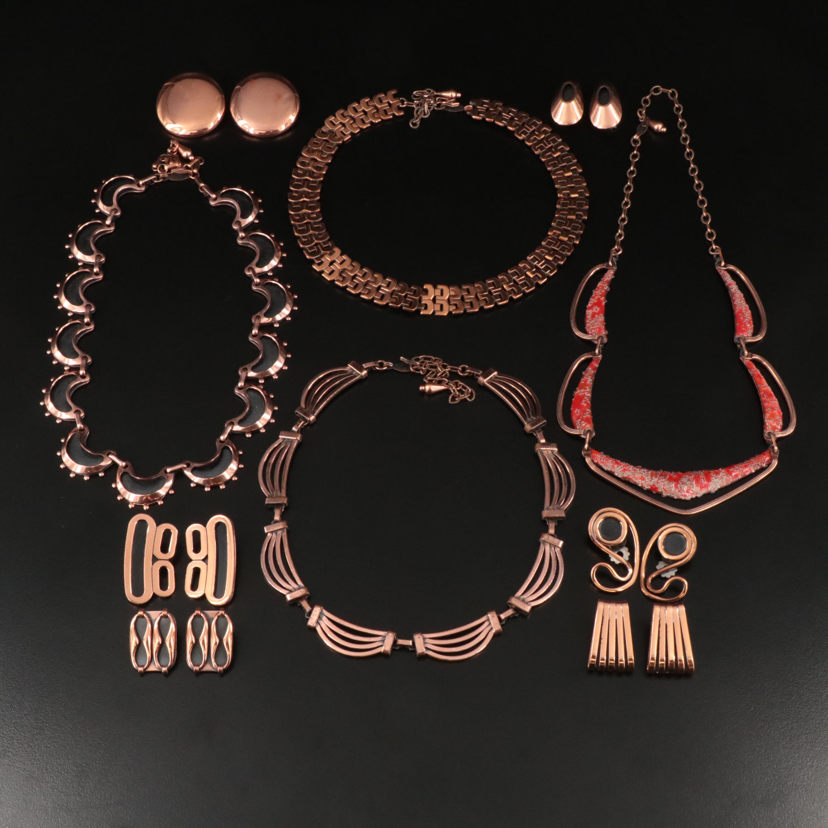 Renoir Necklace and Earring Collection Including "Honey Bear"