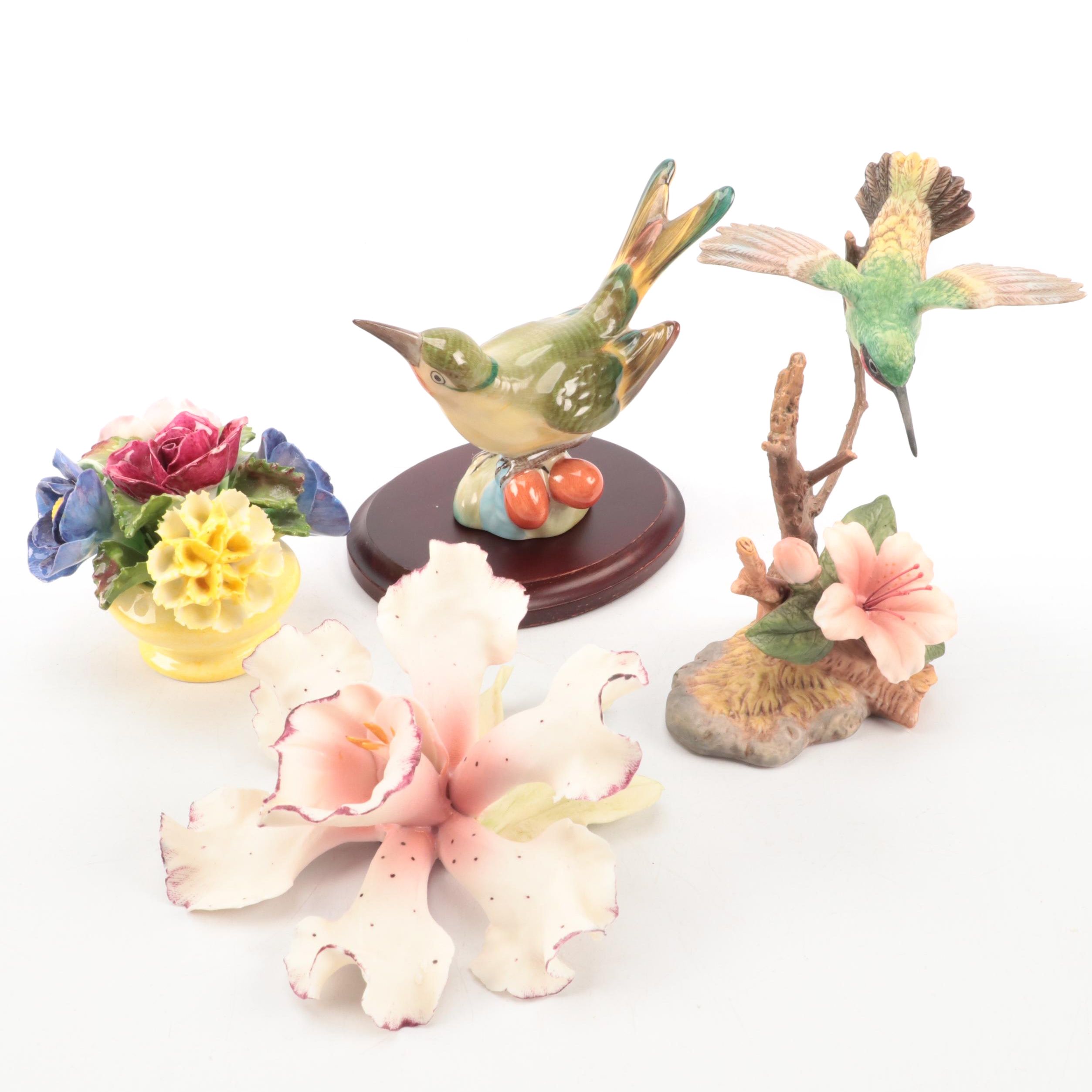 Maruri "Ruby-Throated Hummingbird with Azalea" Porcelain Figurine and More