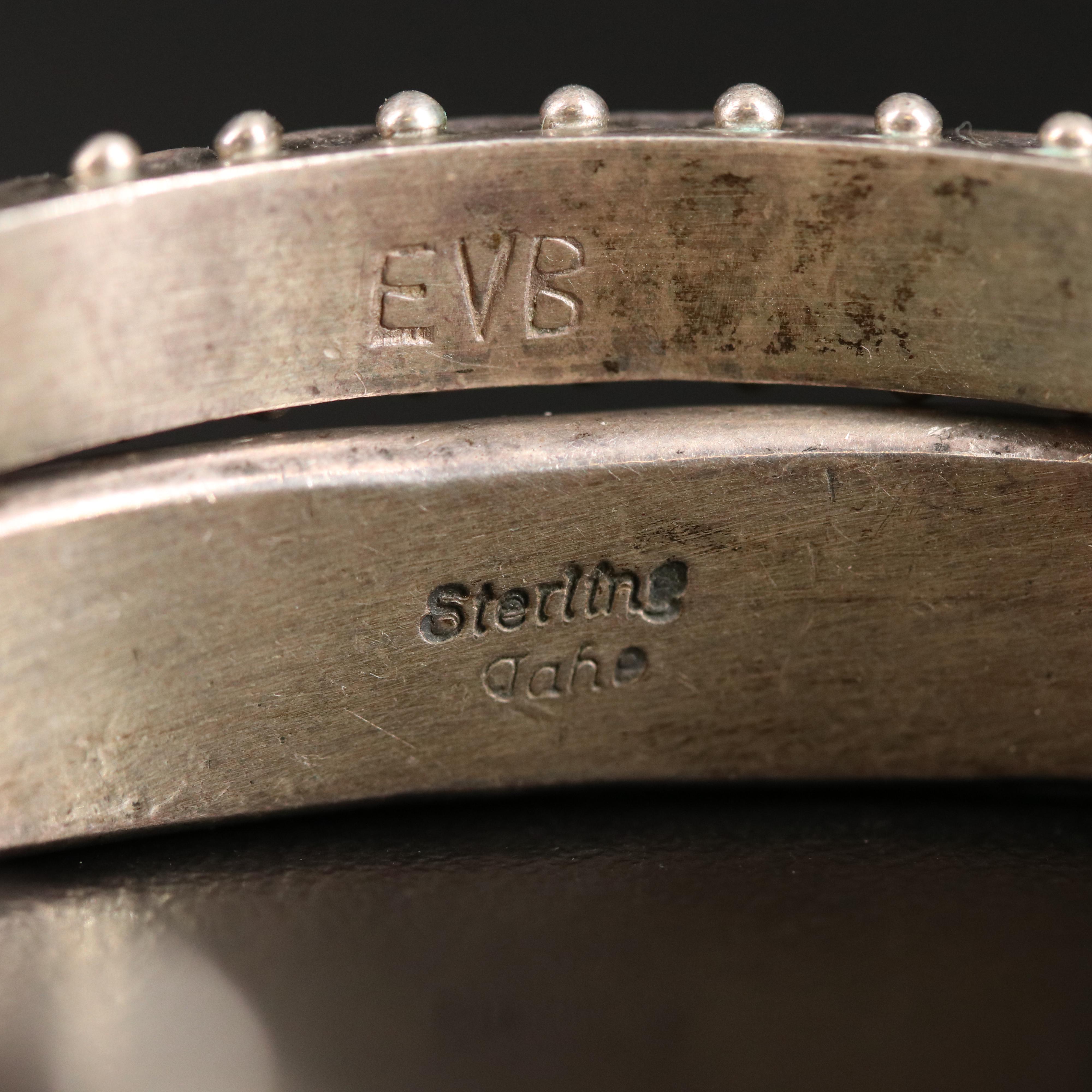 Franklin Tahe Navajo Diné Stampwork Cuff Featured with Bracelets and Ring