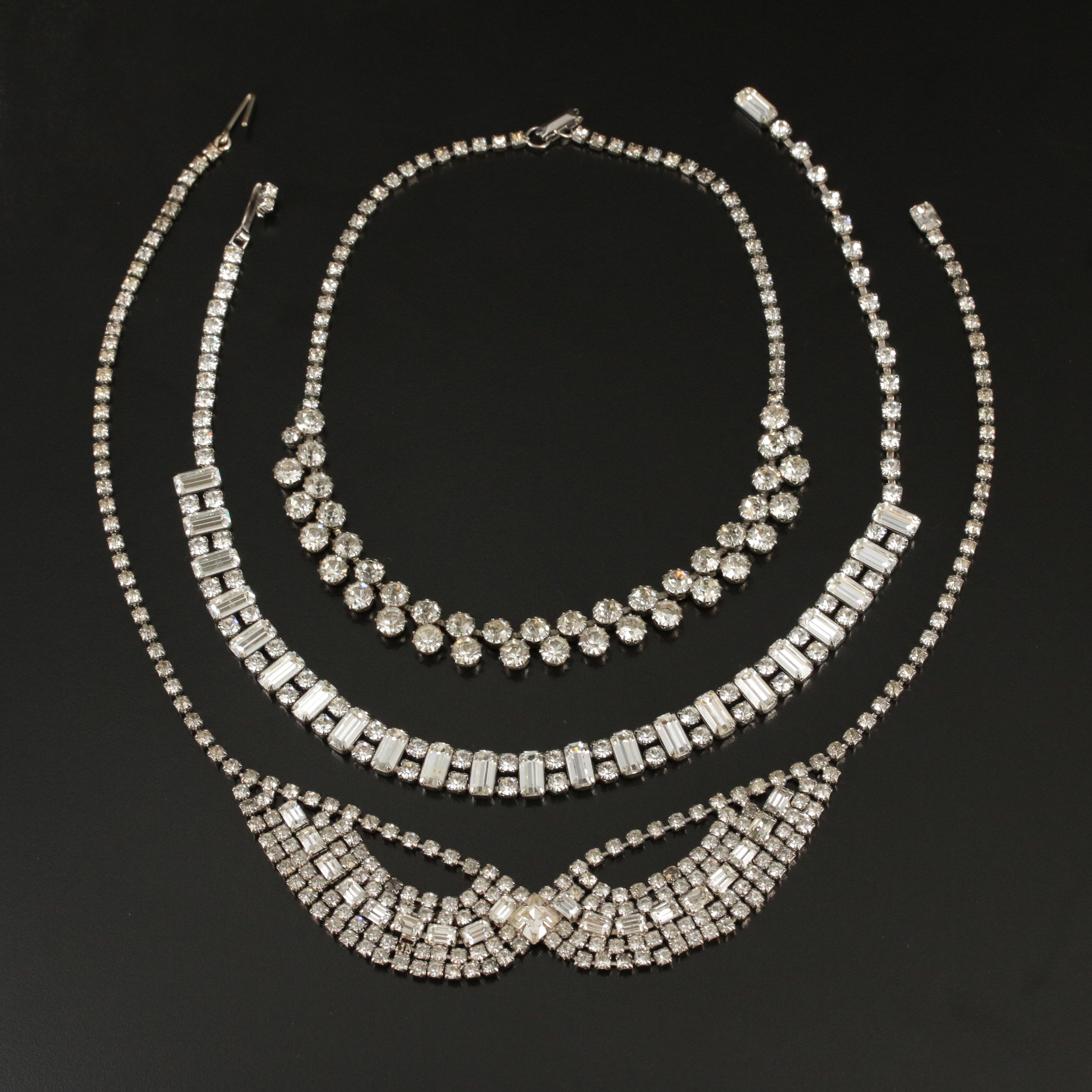 Weiss Rhinestone Necklace Trio
