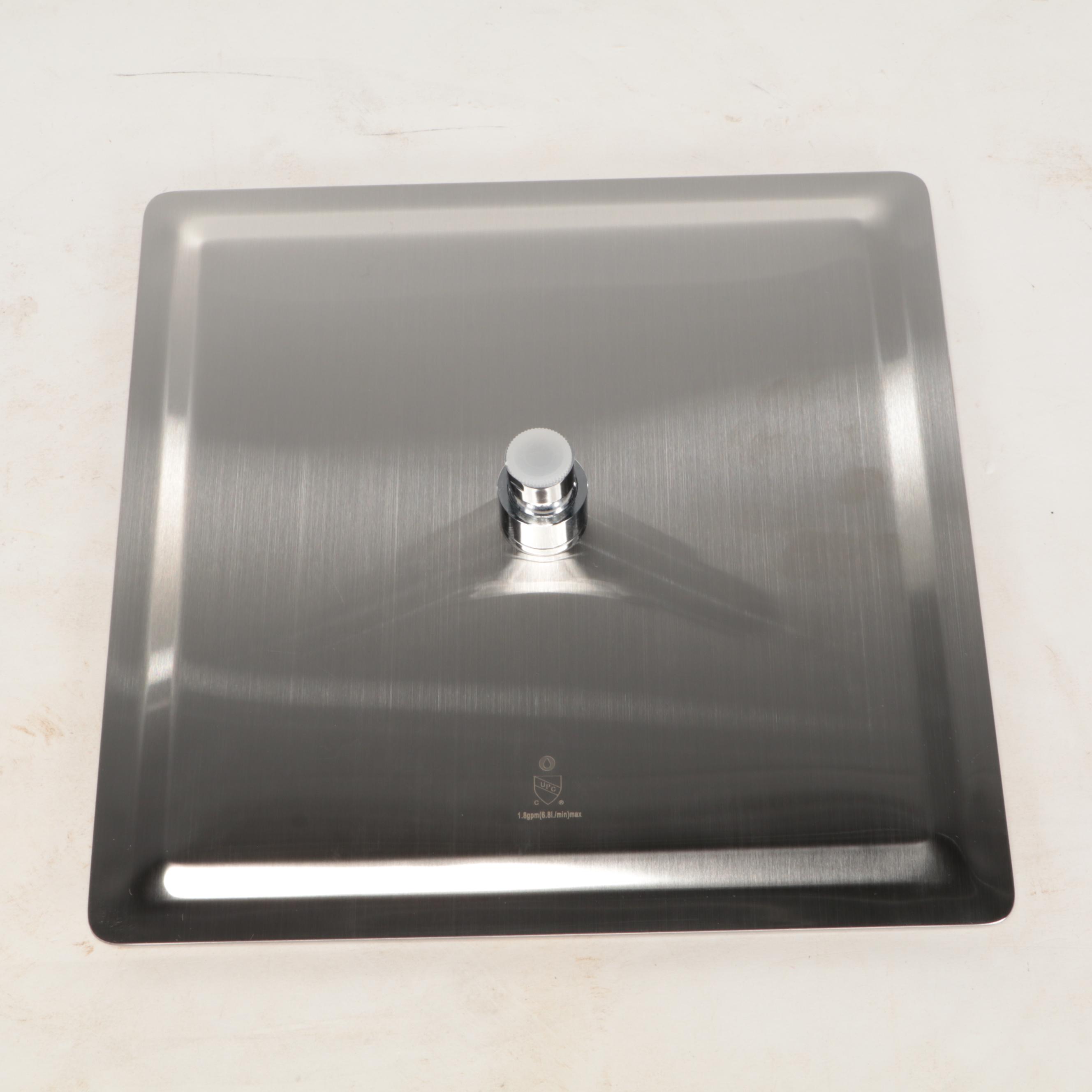 12" Rainfall Showerhead With OD Shower Riser Support and Swivel Body Spray