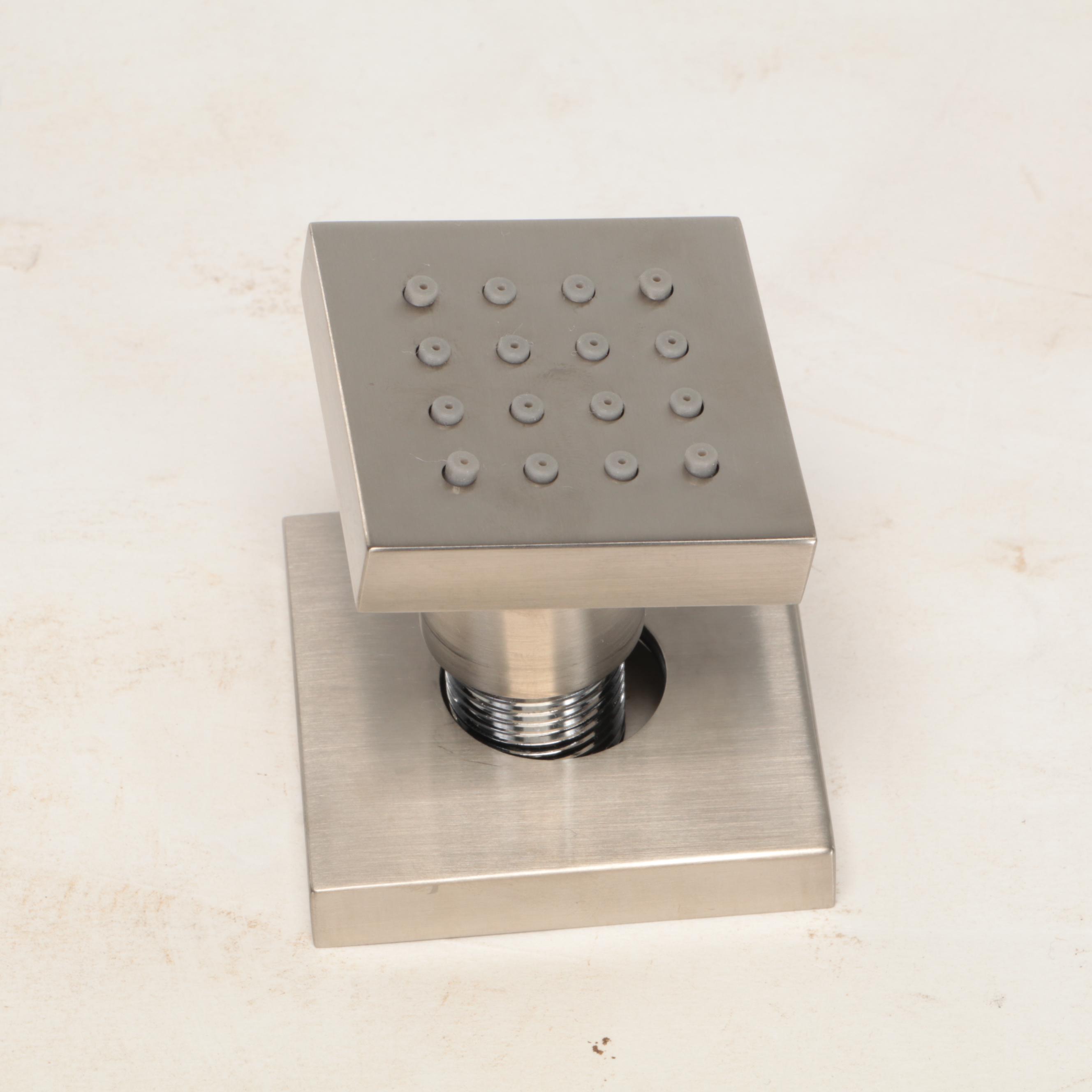 12" Rainfall Showerhead With OD Shower Riser Support and Swivel Body Spray