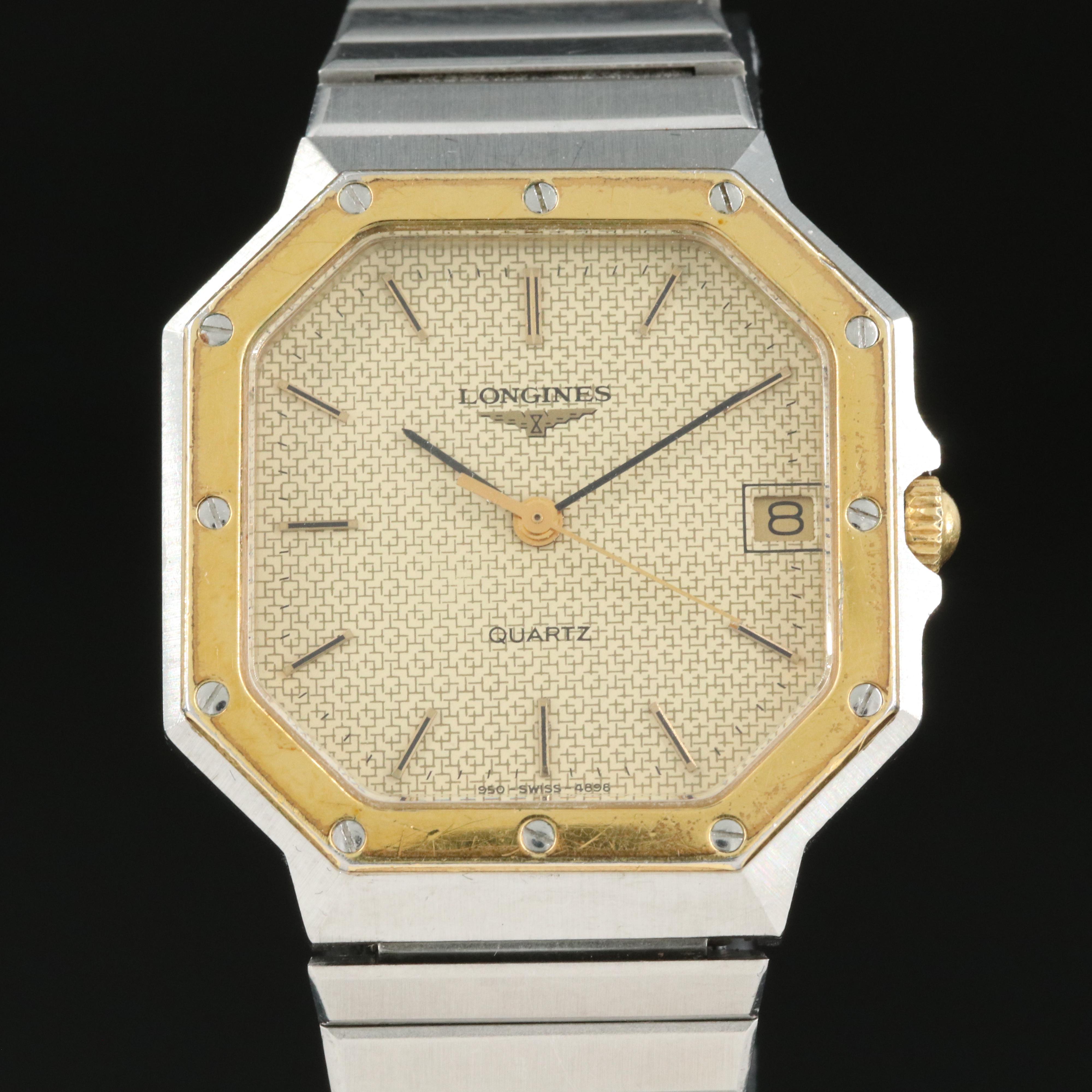 Longines Octagonal Quartz Watch with Date