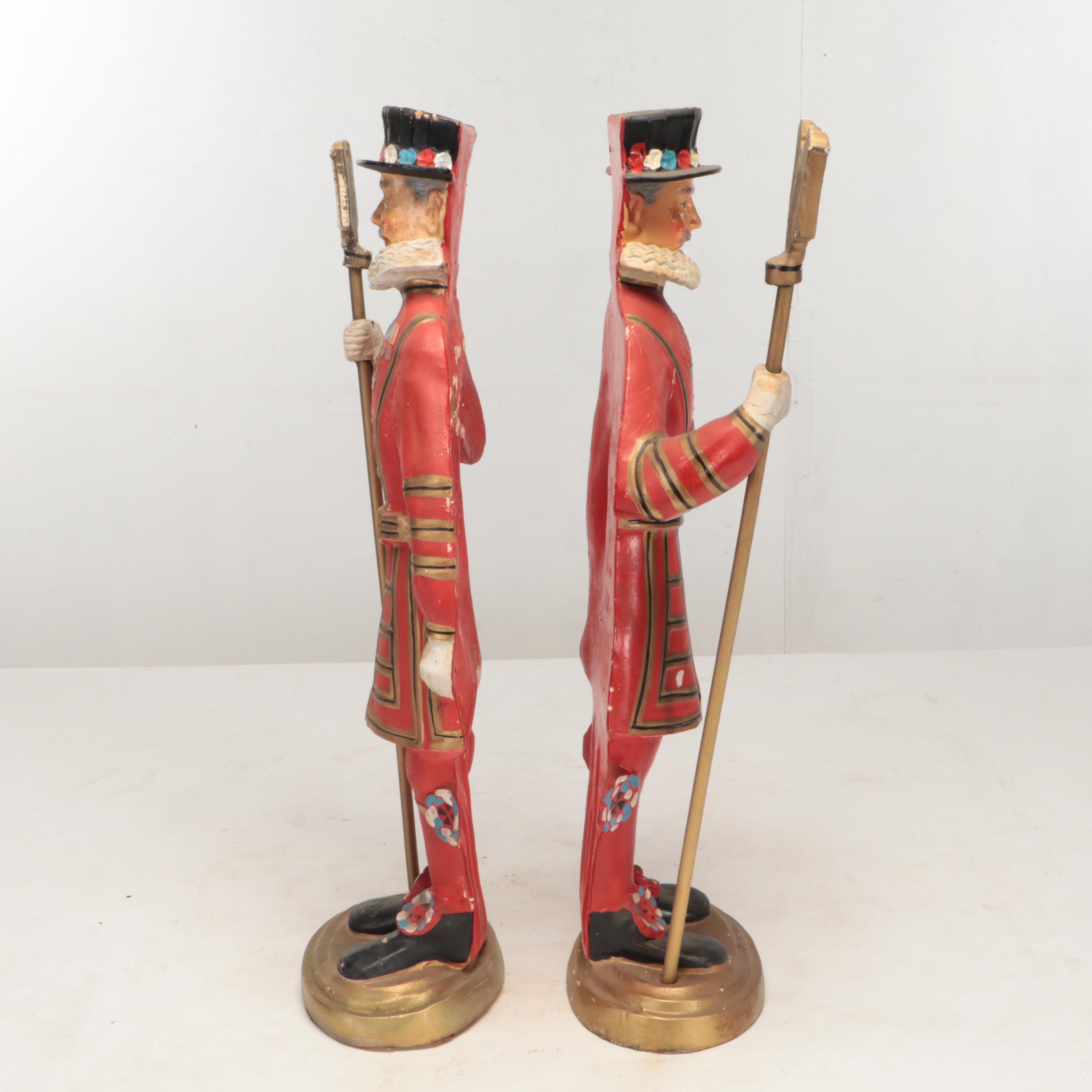 Painted Plaster Beefeater Gin Store Displays Figurines