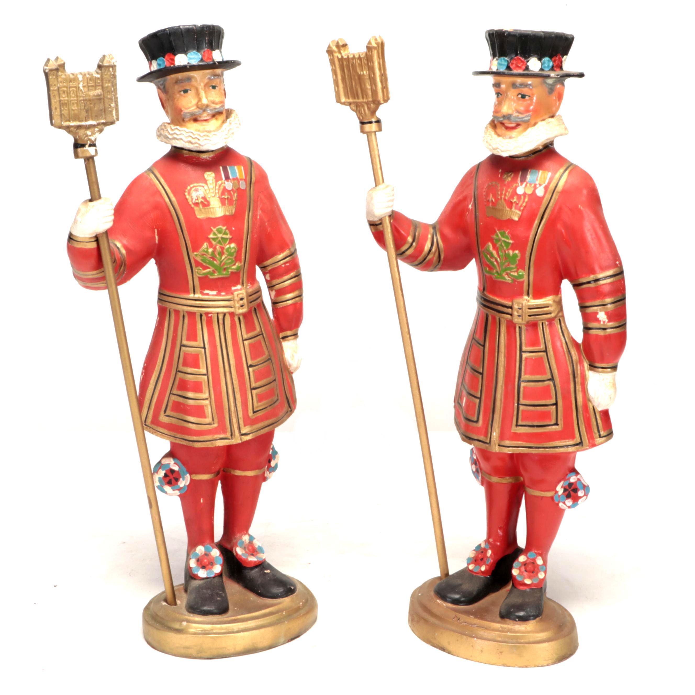 Painted Plaster Beefeater Gin Store Displays Figurines