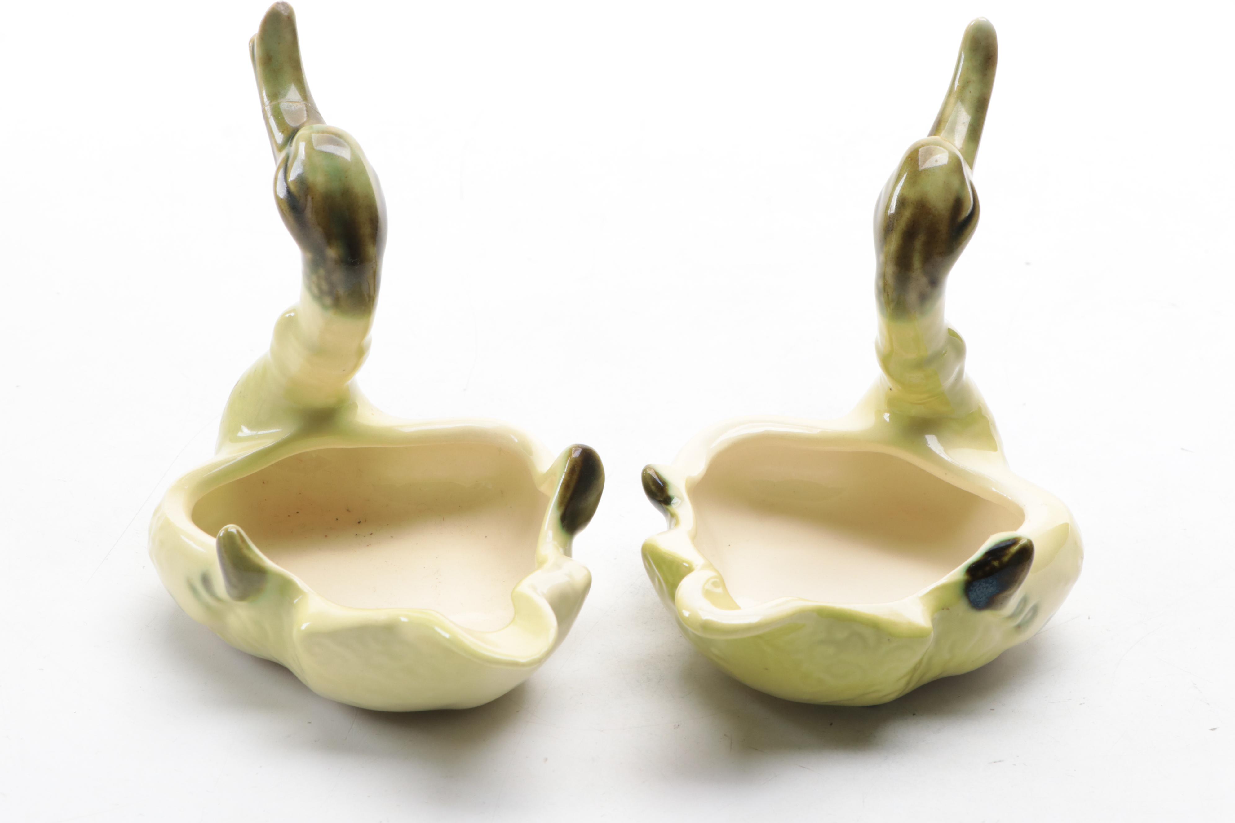 Hull Pottery Swan Centerpiece Bowl With Cygnet Accent Bowls