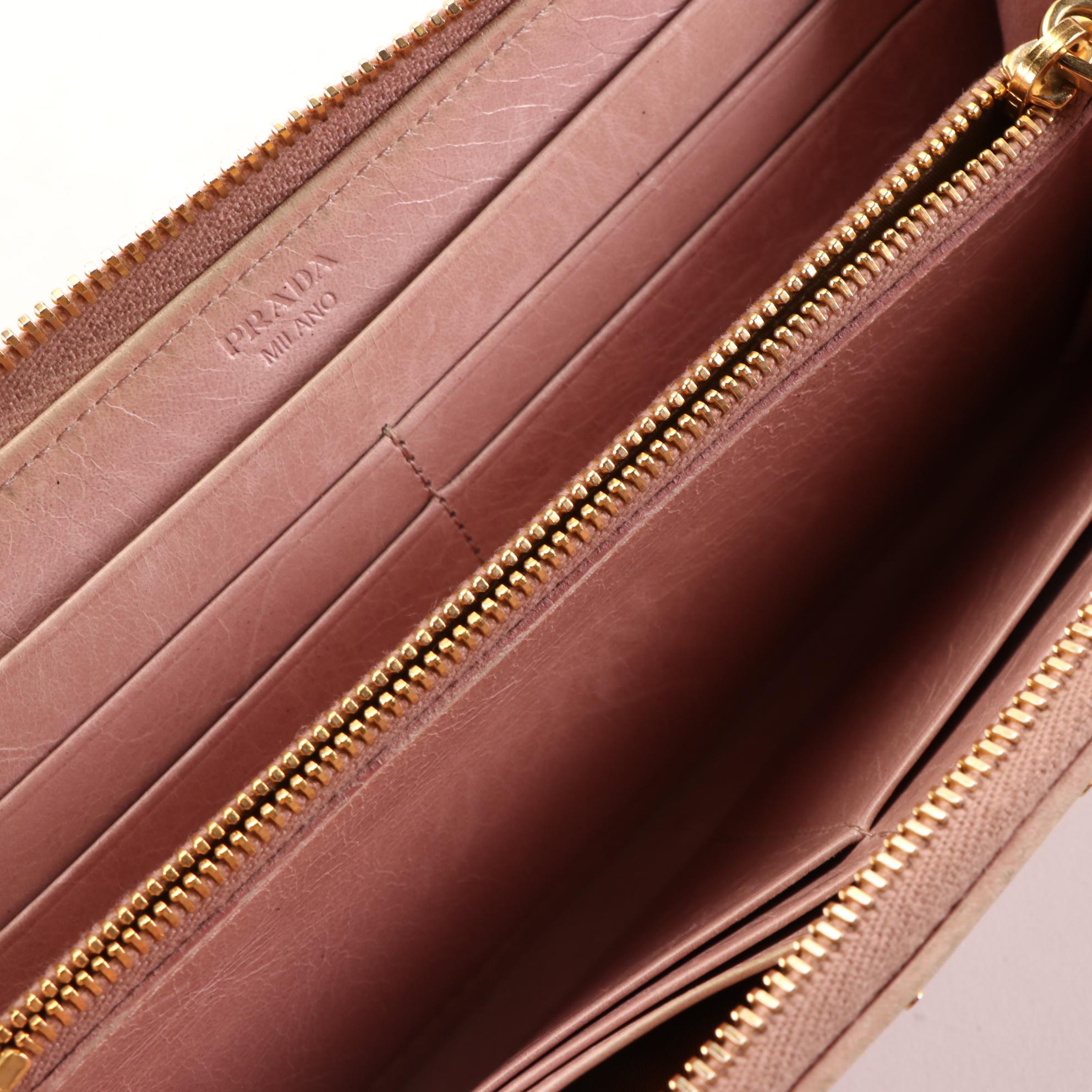 Prada Quilted Leather Zip-Around Wallet