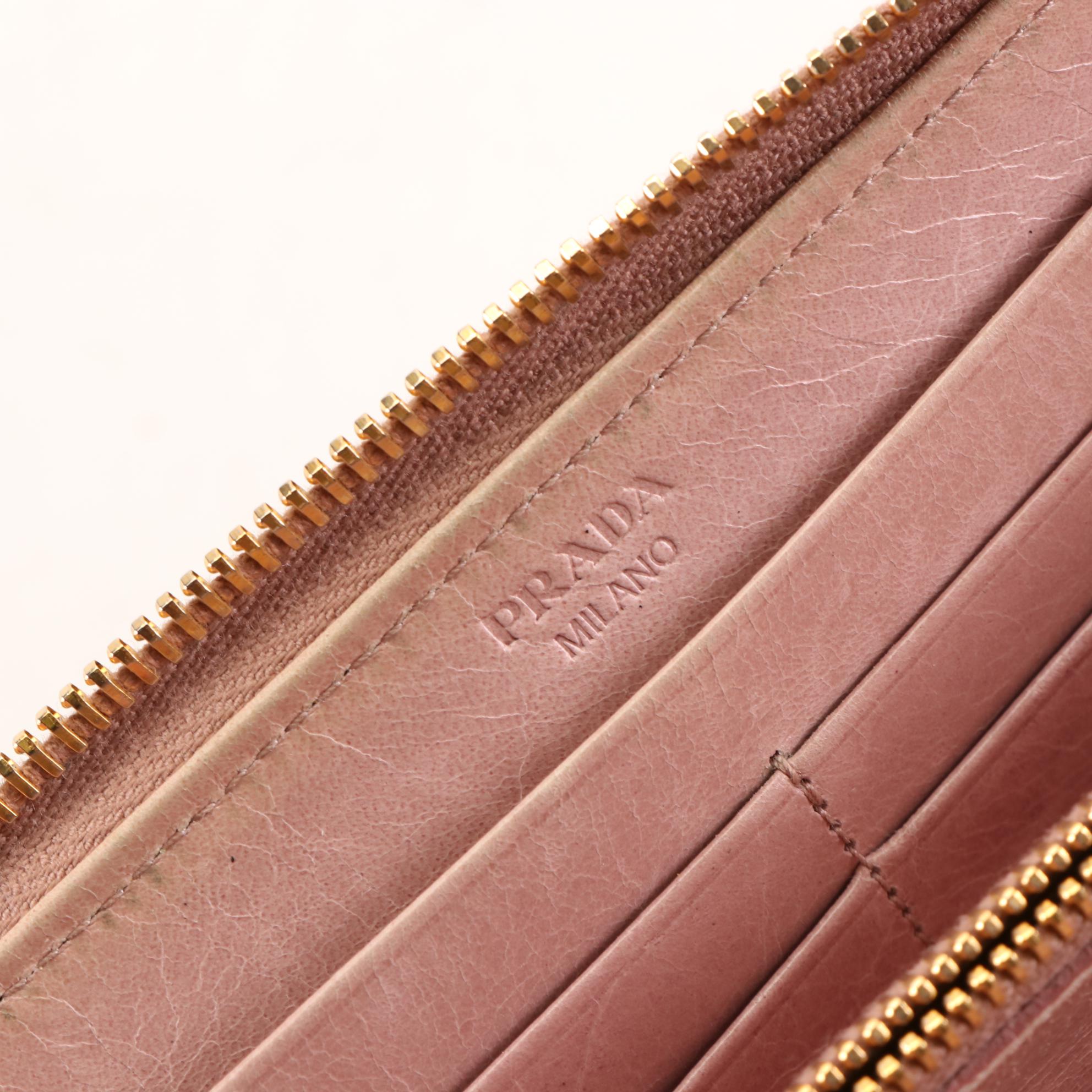 Prada Quilted Leather Zip-Around Wallet