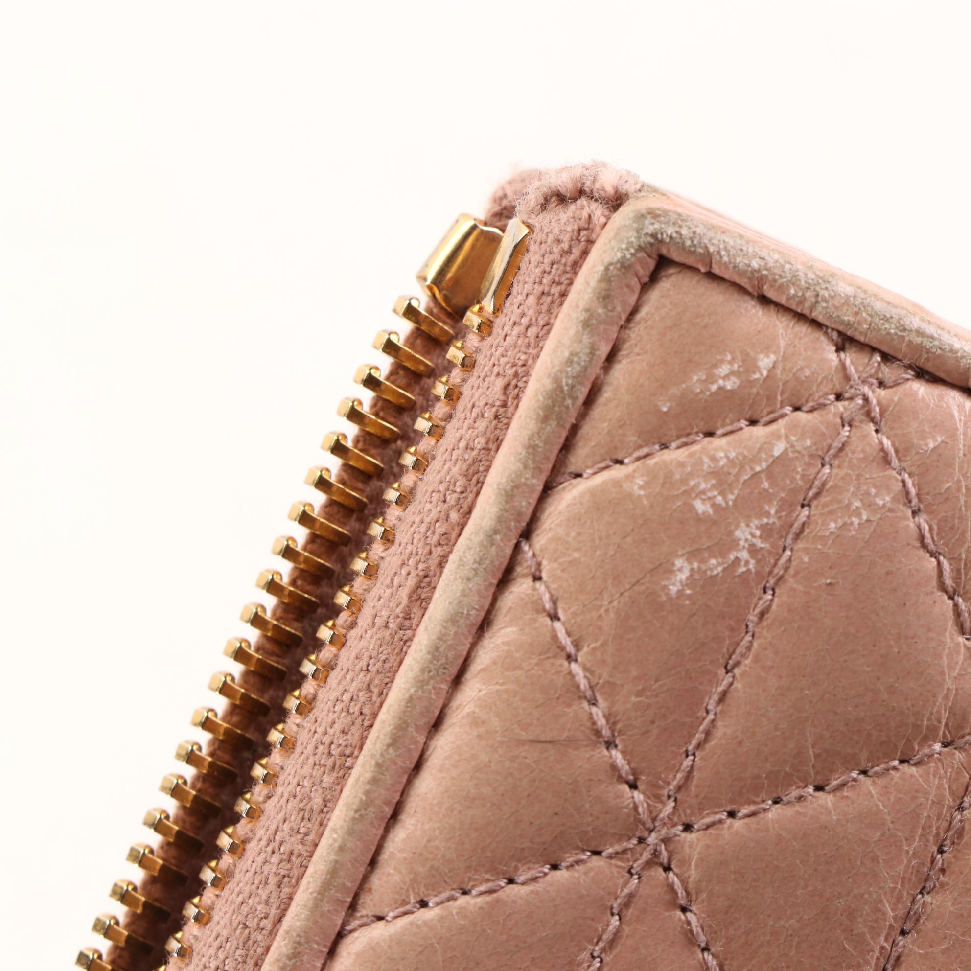 Prada Quilted Leather Zip-Around Wallet