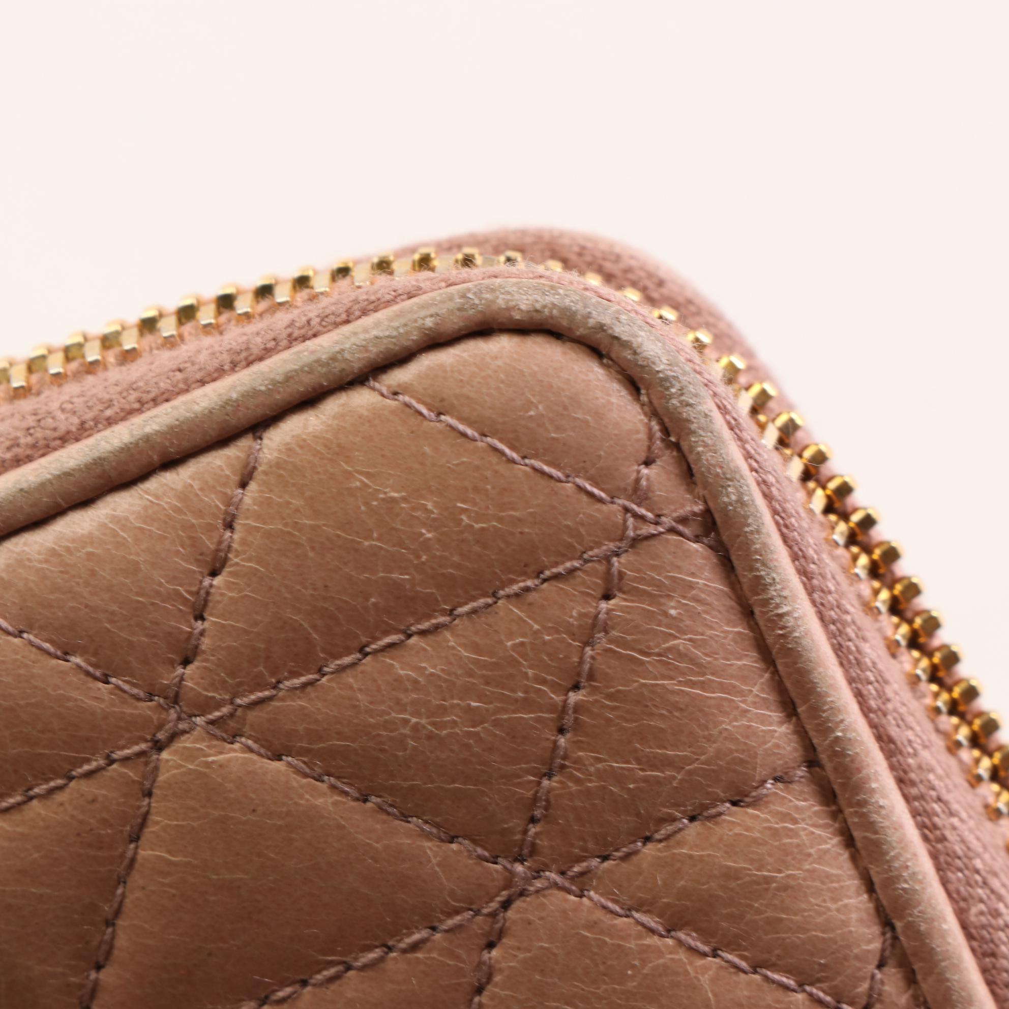 Prada Quilted Leather Zip-Around Wallet