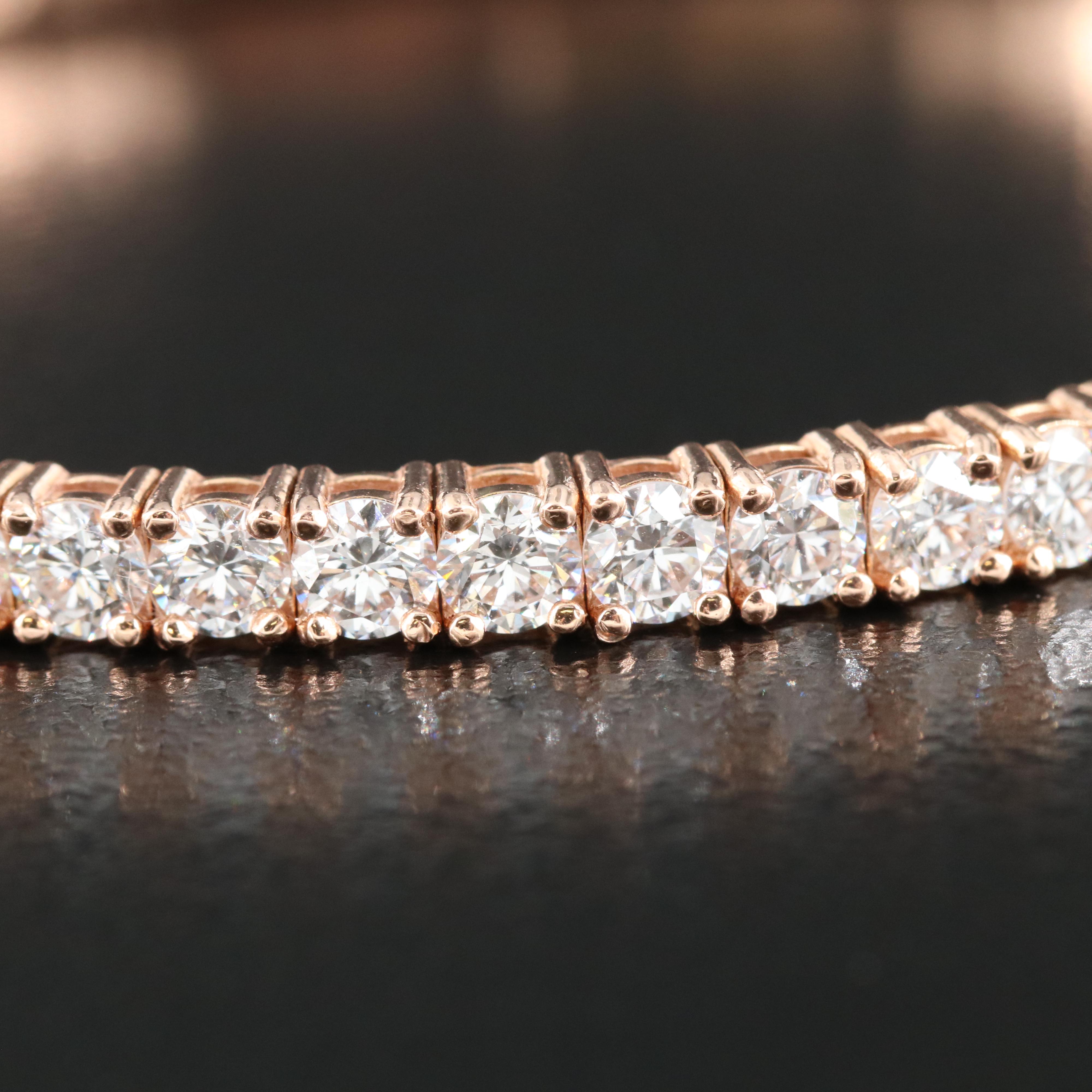 14K Rose Gold 6.12 CTW Lab Grown Diamond Flex Bangle Bracelet