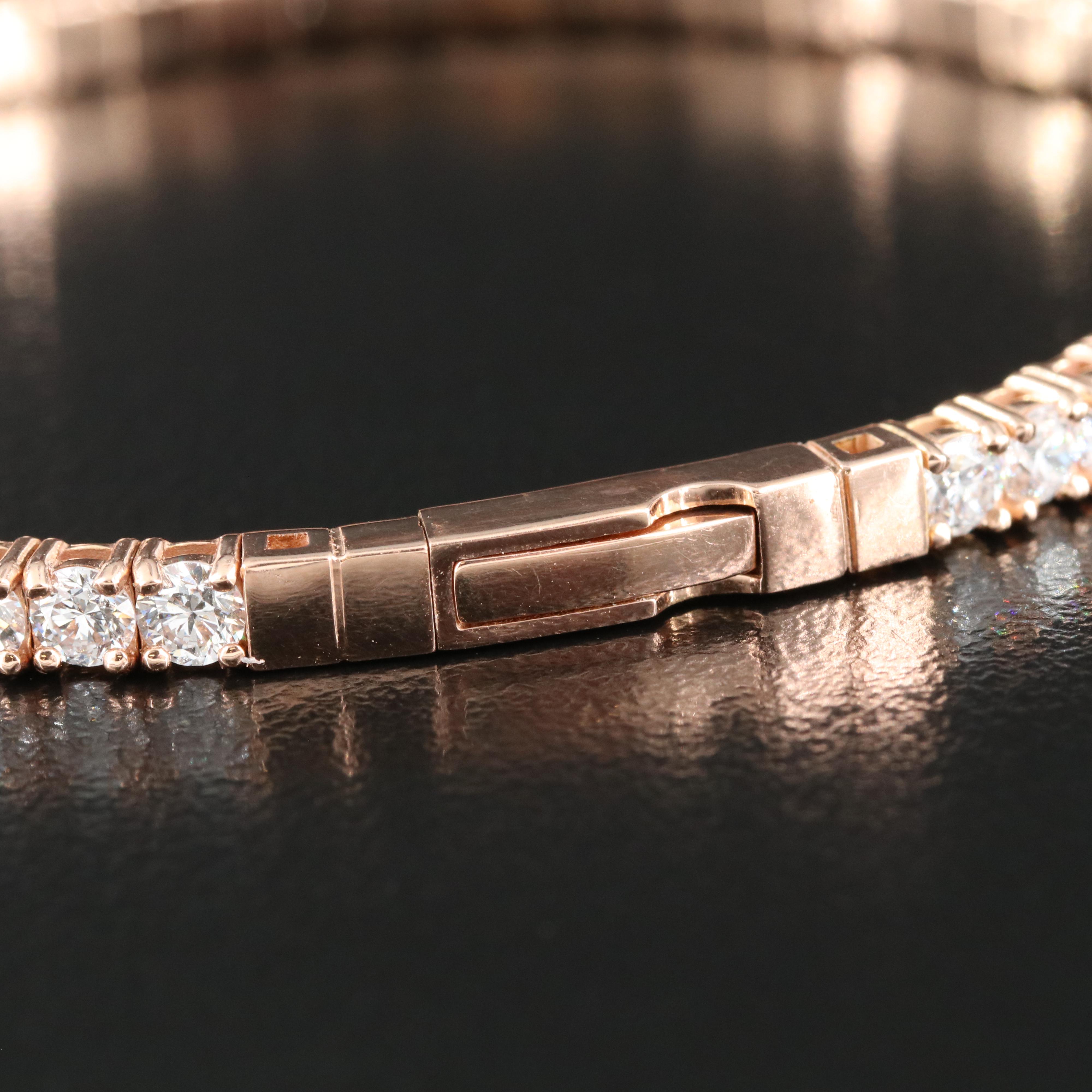 14K Rose Gold 6.12 CTW Lab Grown Diamond Flex Bangle Bracelet