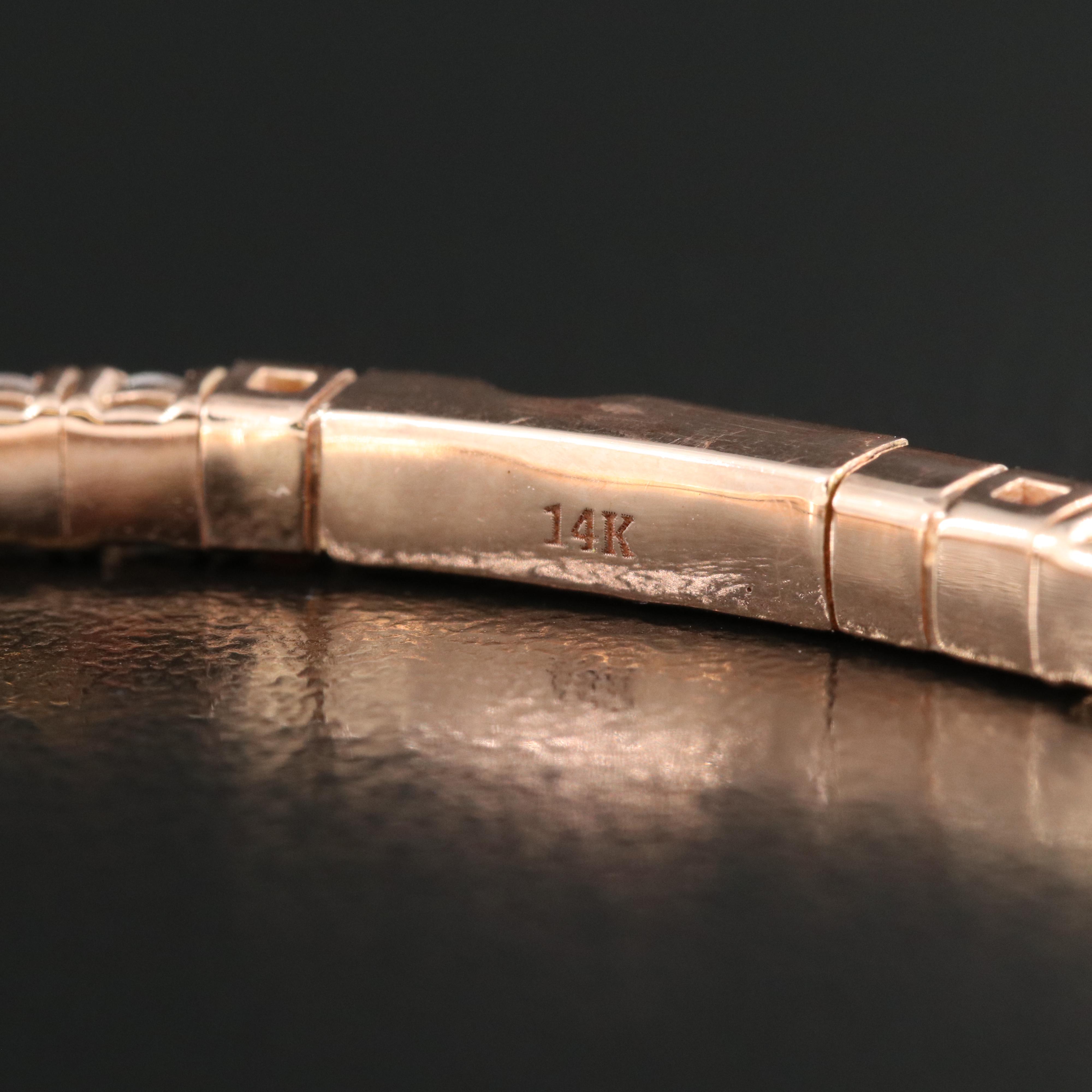 14K Rose Gold 6.12 CTW Lab Grown Diamond Flex Bangle Bracelet