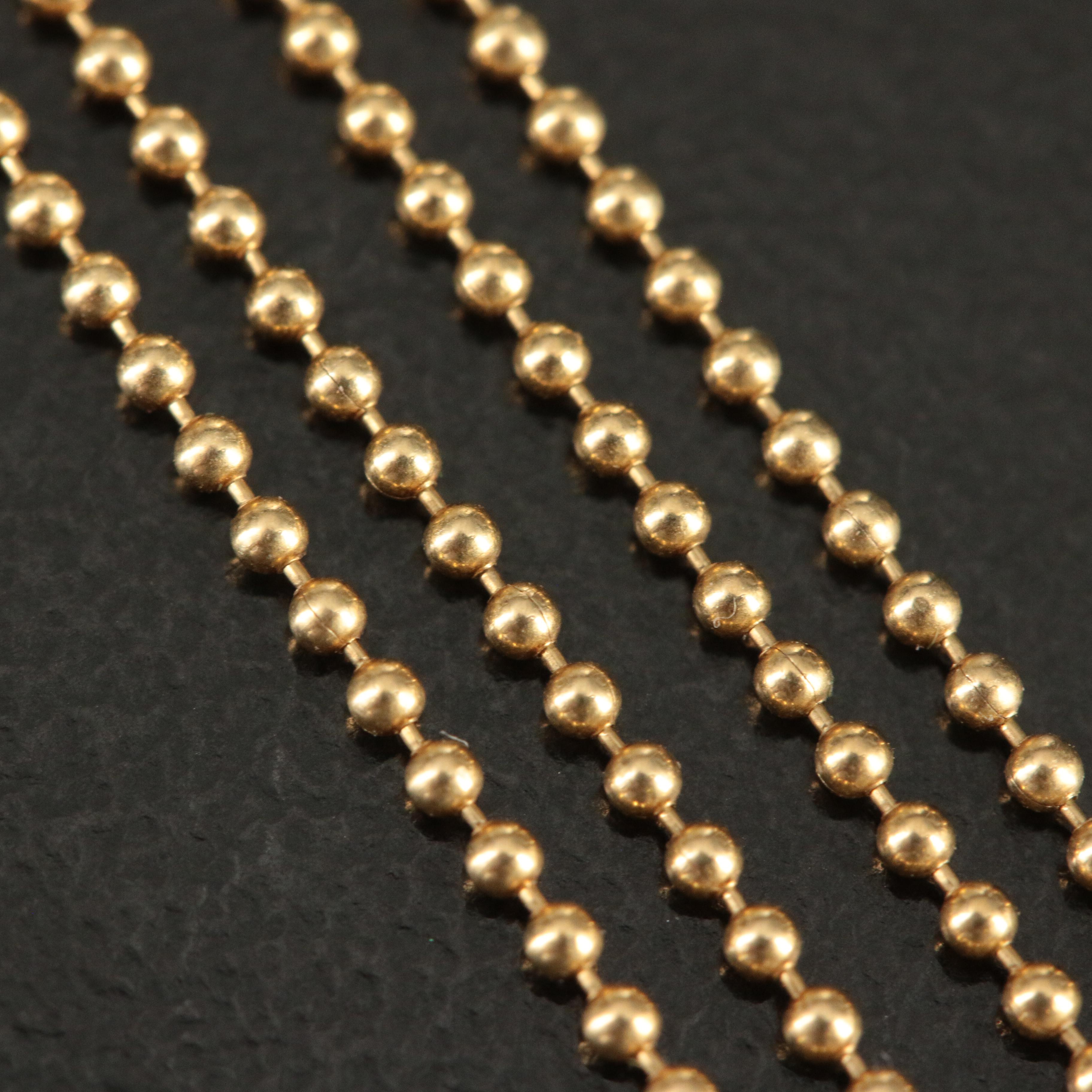 Tiffany & Co. 18K Small Bead Chain Necklace