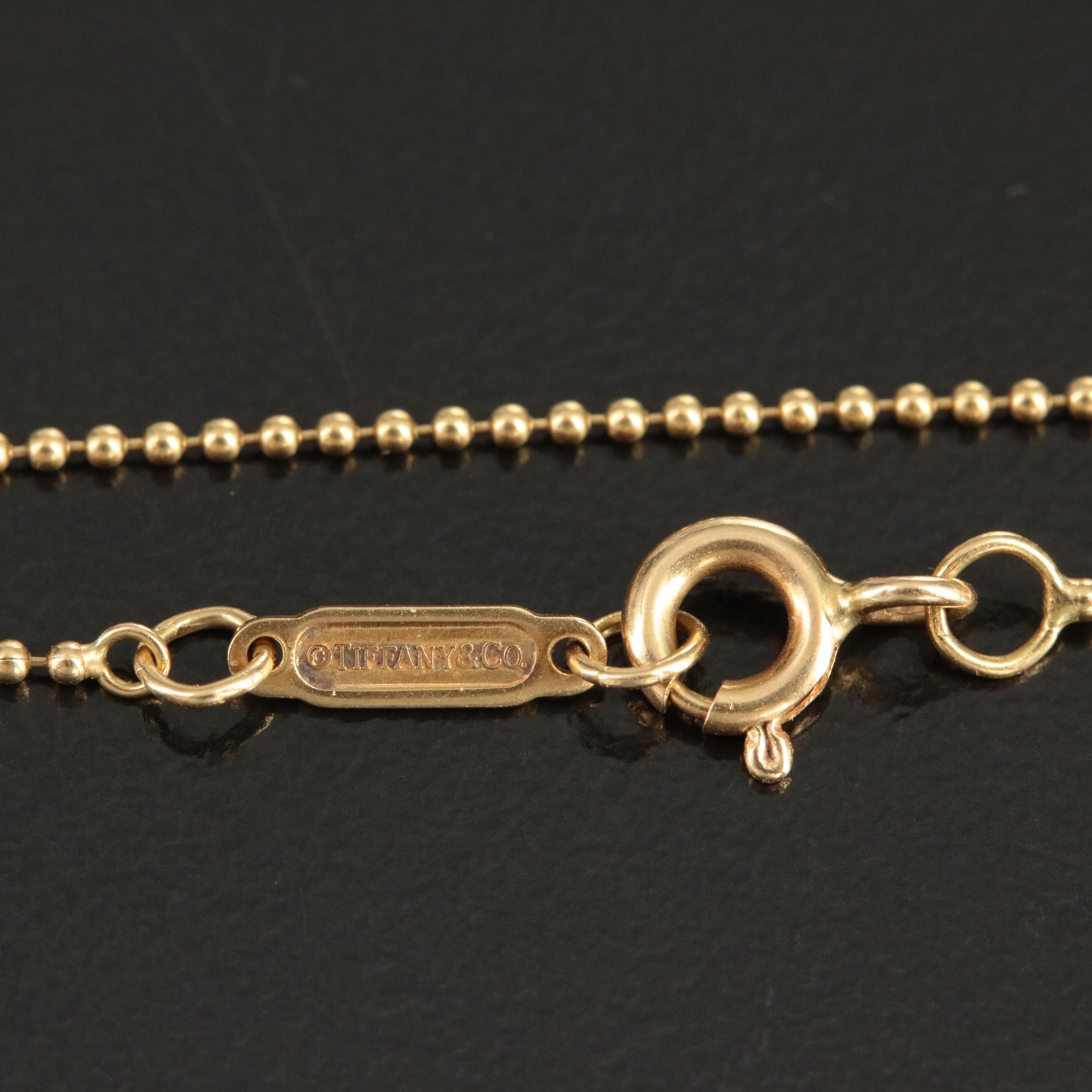 Tiffany & Co. 18K Small Bead Chain Necklace