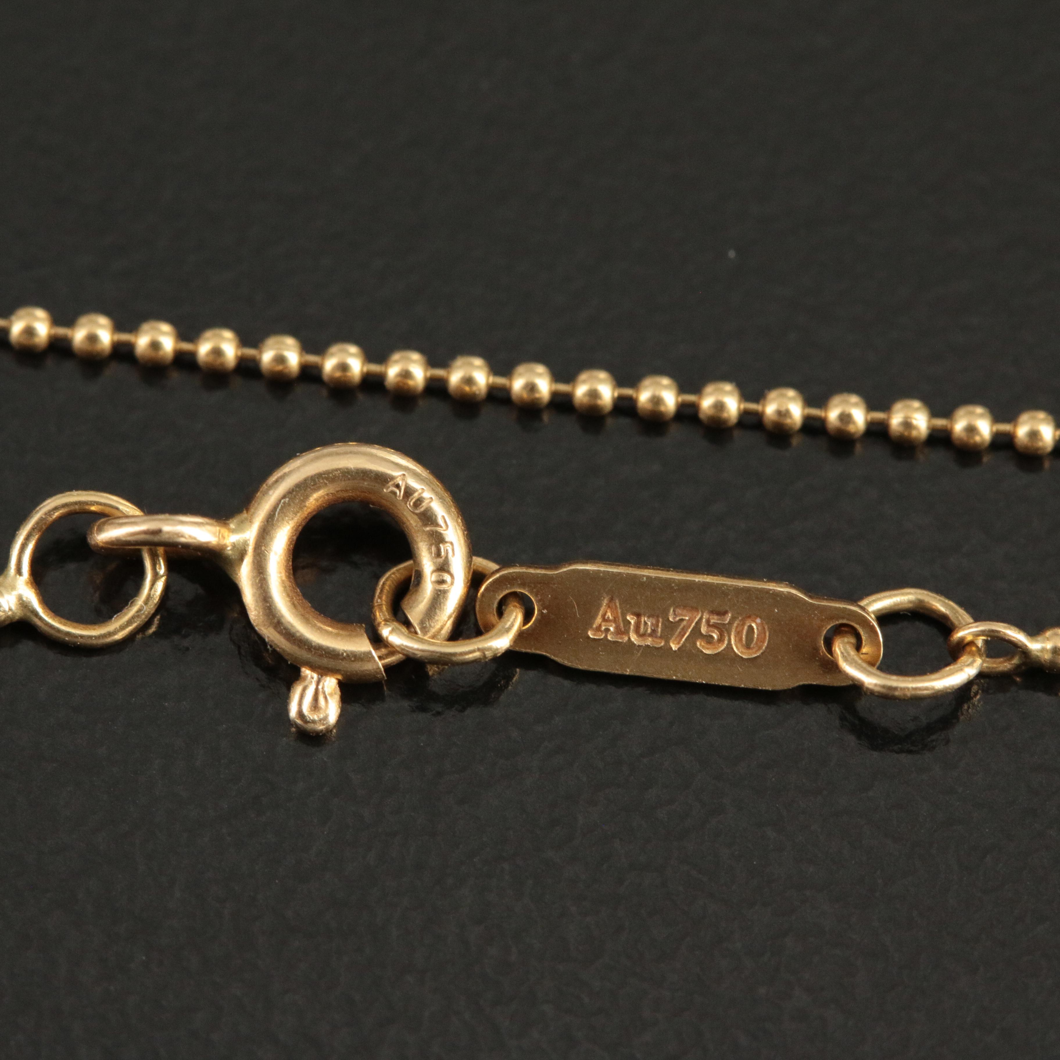 Tiffany & Co. 18K Small Bead Chain Necklace