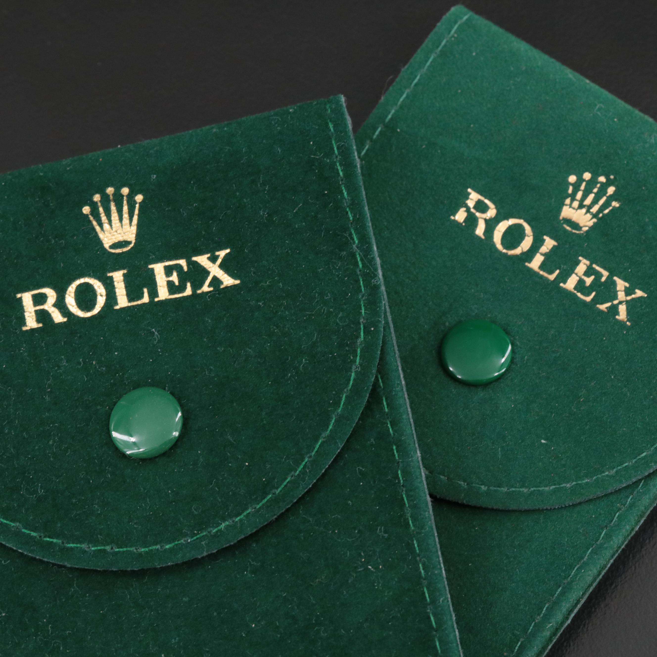 Rolex Travel Pouches; Gilt Rolex Letters and Crown Symbol